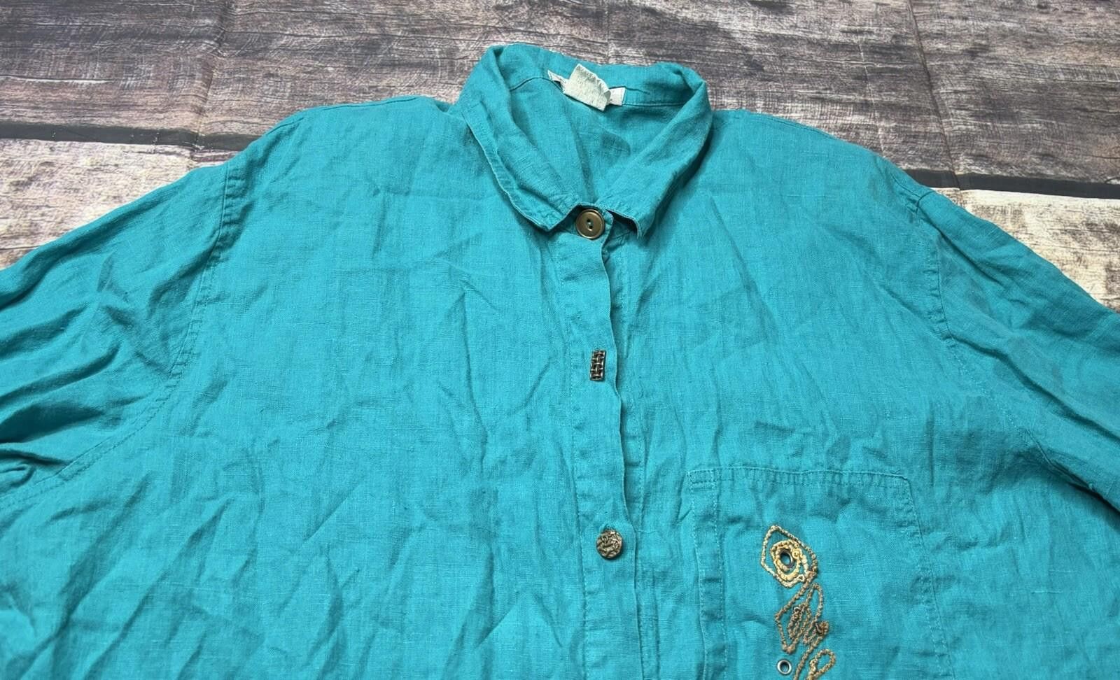 Other VTG Nino Wong California Linen Shirt Women's 3XL Tunic USA Size 3XL / US 20-22 - 4 Thumbnail