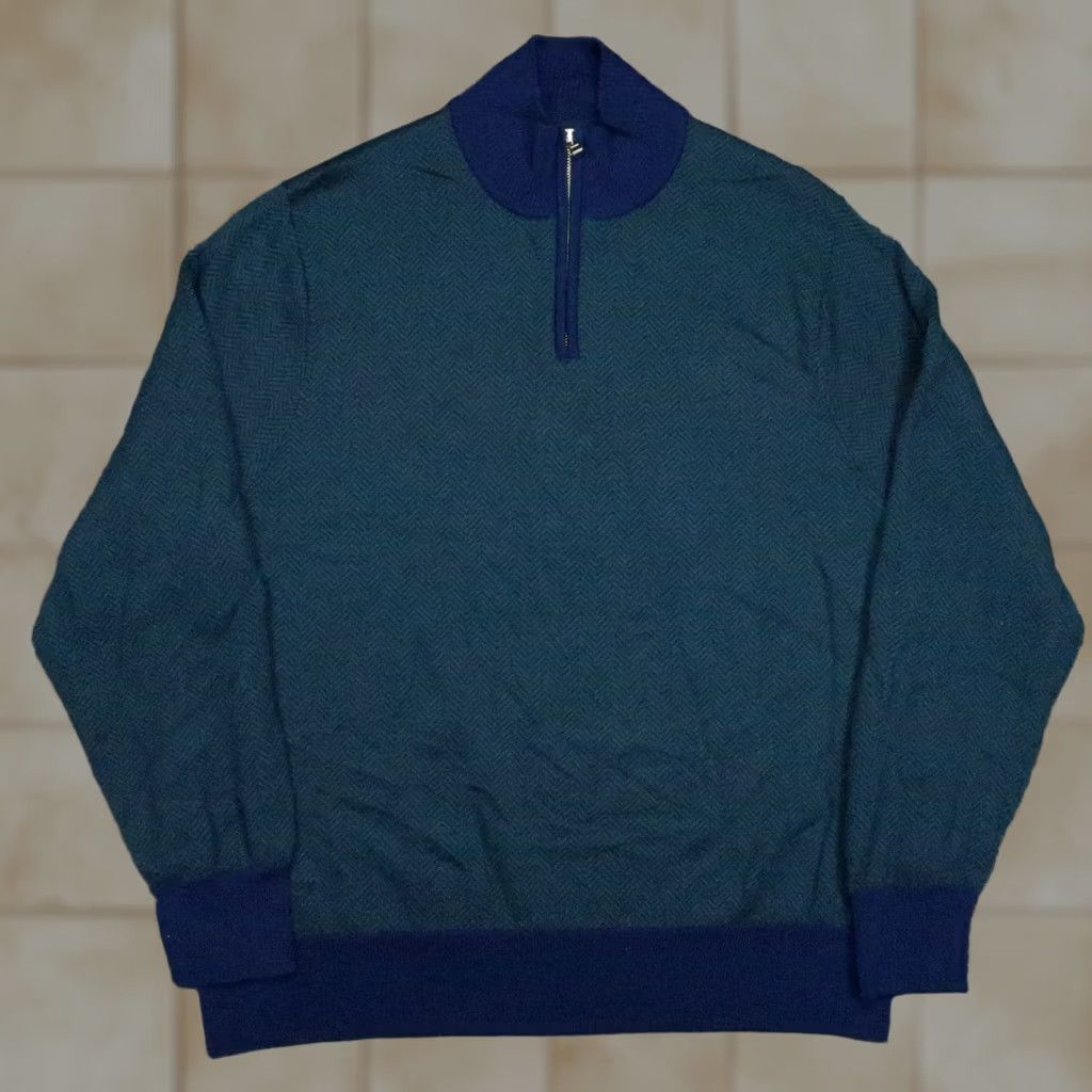 Bonobos Bonobos Sweater Mens XL Blue Merino 1/4 Zip Pullover Knit Wool Size US XL / EU 56 / 4 - 1 Thumbnail