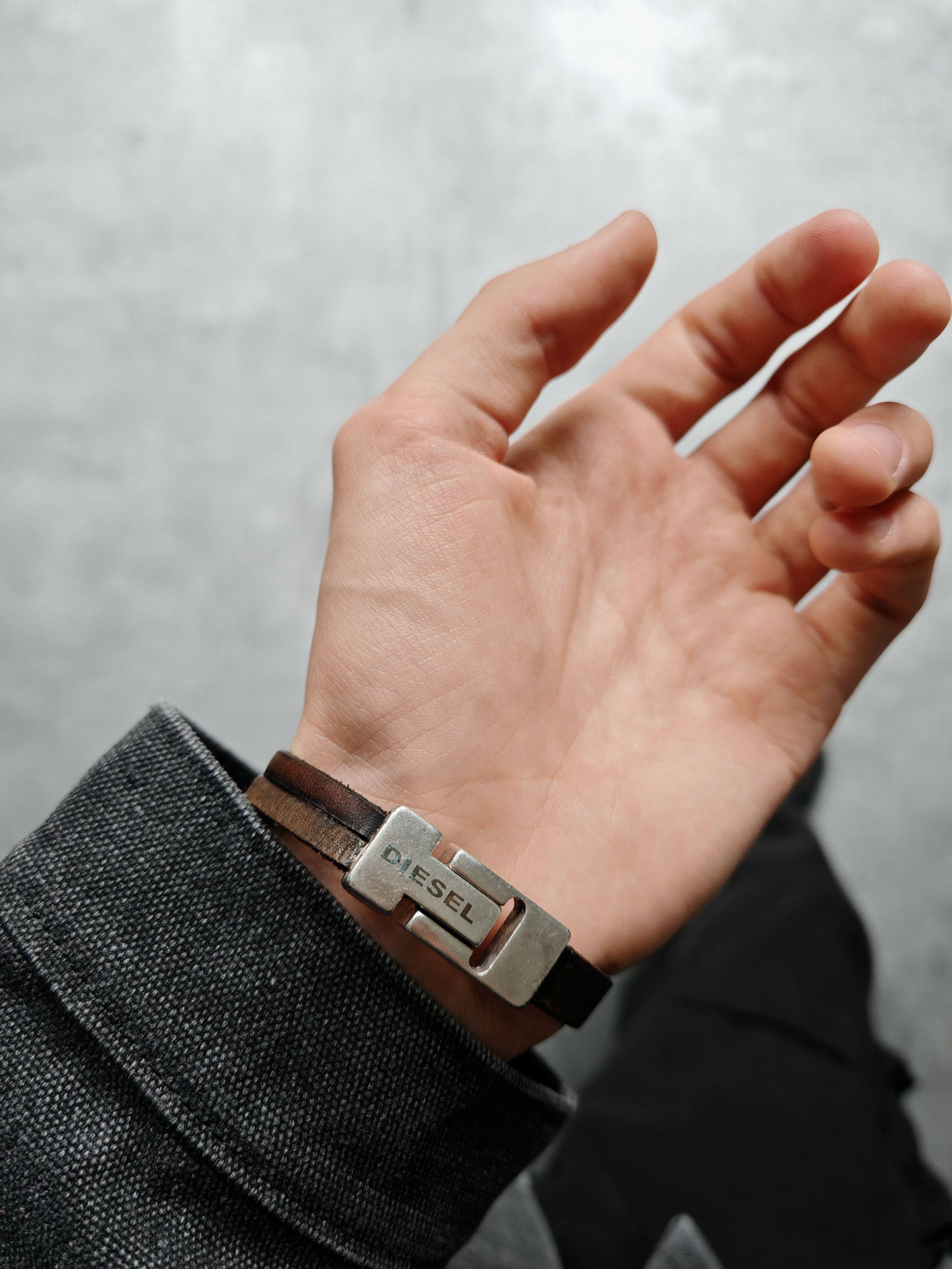 Diesel 🕯️Vintage Diesel Leather Steel Braclet Archive Gothic Y2K Size ONE SIZE - 3 Thumbnail