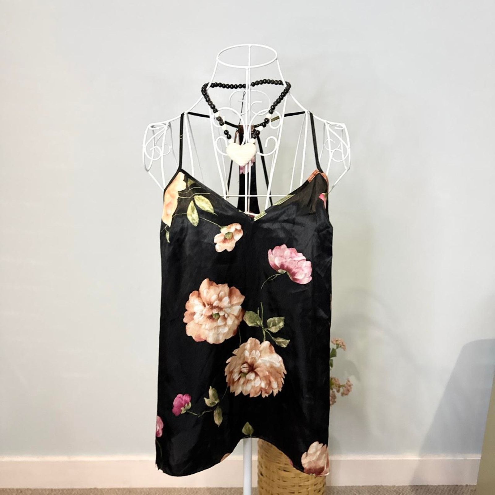 Other Rare vintage y2k black floral babydoll slip tank top Size L / US 10 / IT 46 - 7 Thumbnail