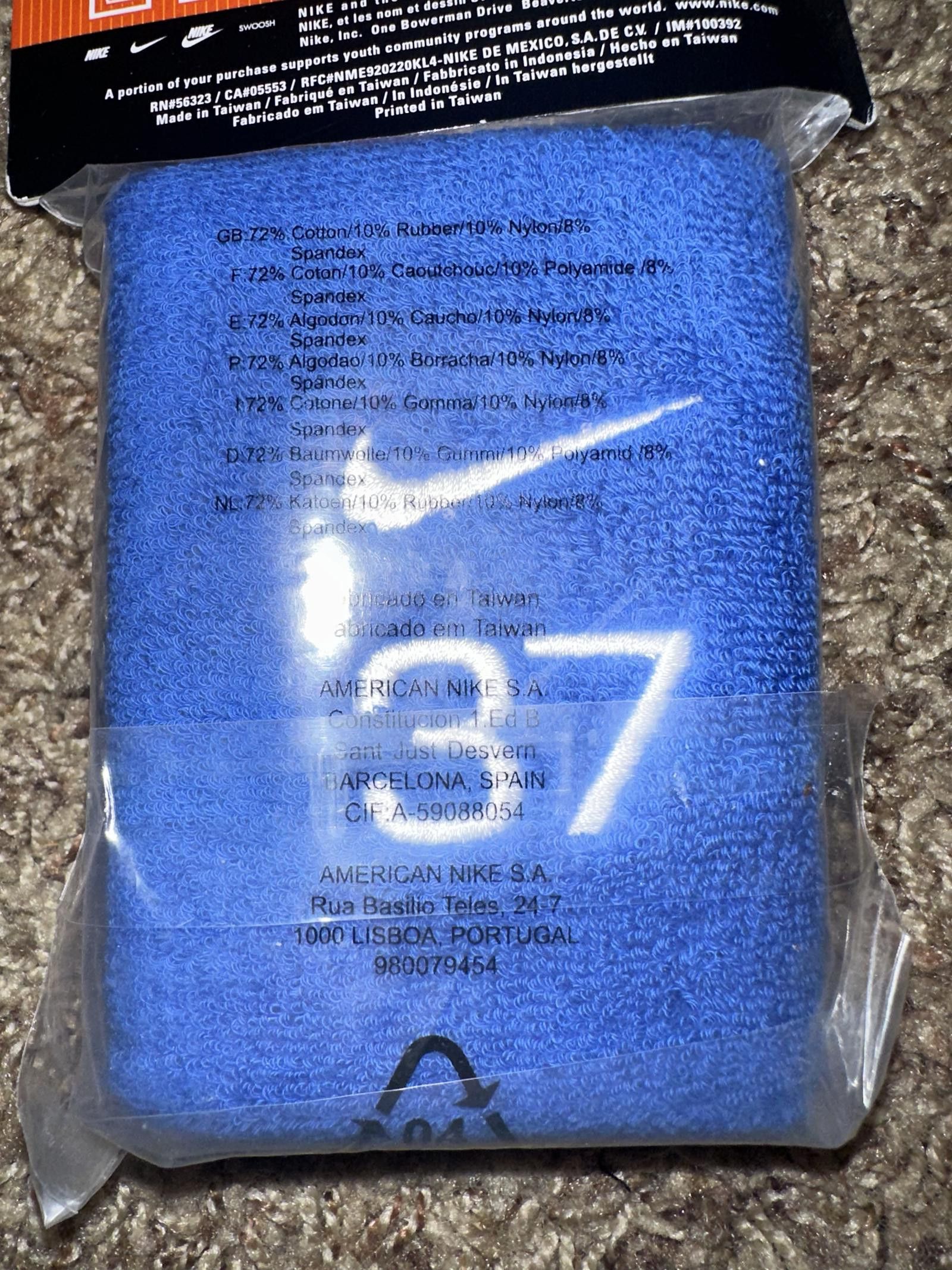 Nike Nike Baseball/Softball 2 #37 Blue Double Wide Wrist Bands Size ONE SIZE - 6 Thumbnail