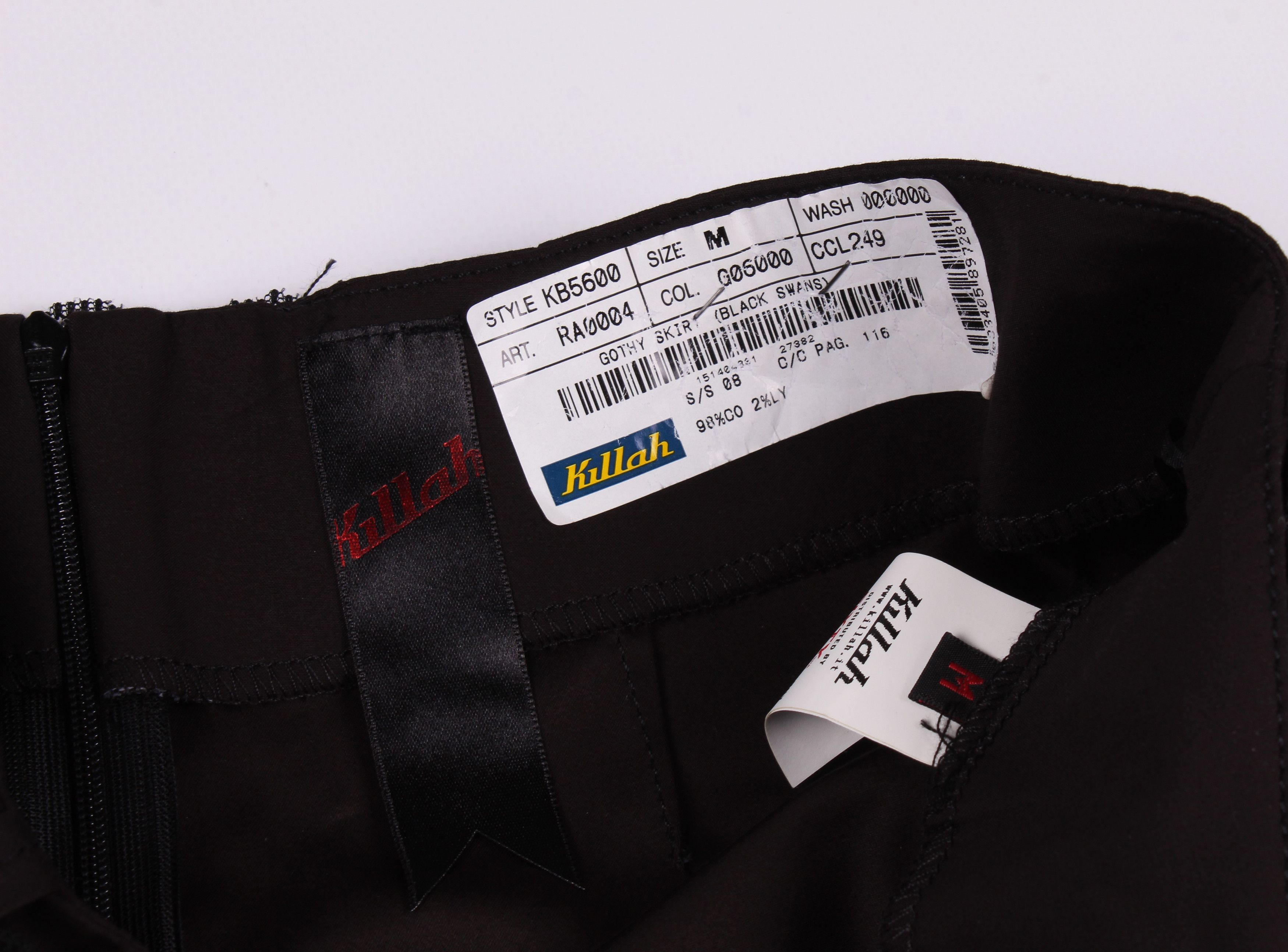Miss Sixty × Vintage Killah by Miss Sixty Y2K Grunge Goth Black Swan Belted Skirt Size 28" / US 6 / IT 42 - 5 Thumbnail