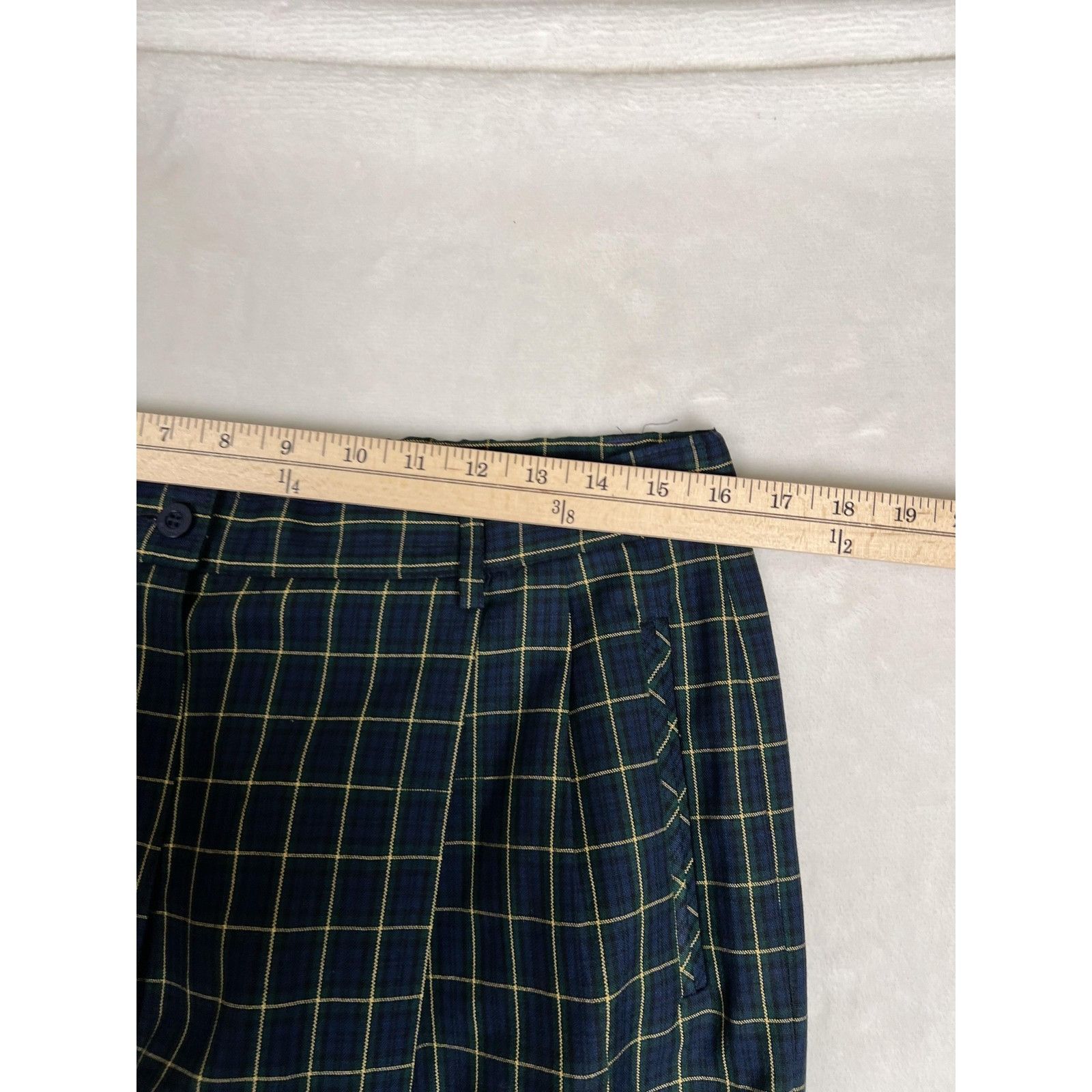 Pendleton Vintage Pendleton Pants Womens 16 Blue Plaid Wool Pleated Ta Size 32" / US 10 / IT 46 - 3 Thumbnail