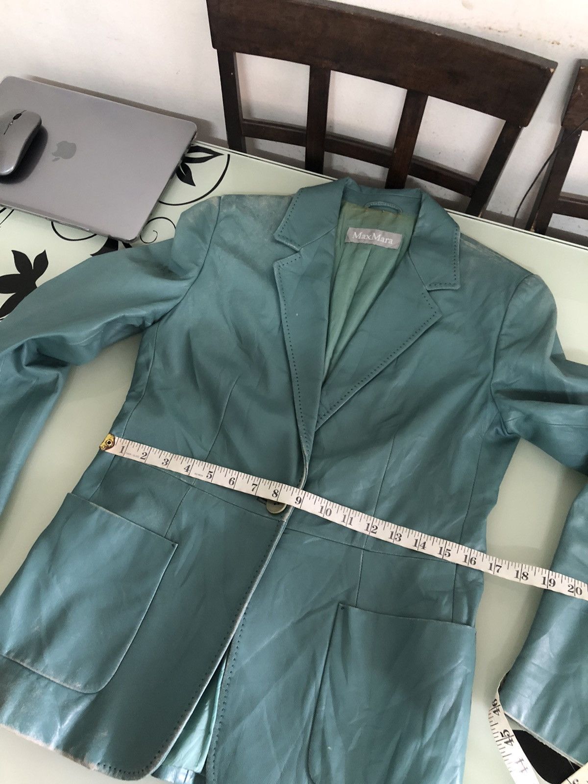 Vintage Vintage Max Mara Distressed Leather Blazer Jacket Size M / US 6-8 / IT 42-44 - 24 Thumbnail
