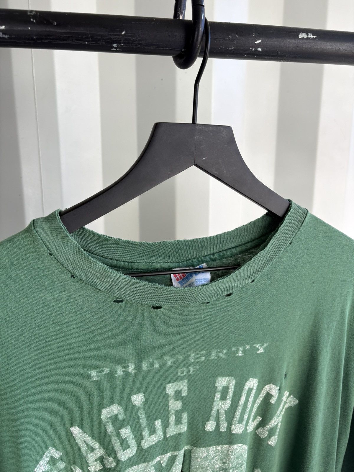 Vintage Thrashed Polo Eagle Rock Faded Distressed Shirt GRUNGE Band Size US XL / EU 56 / 4 - 6 Thumbnail