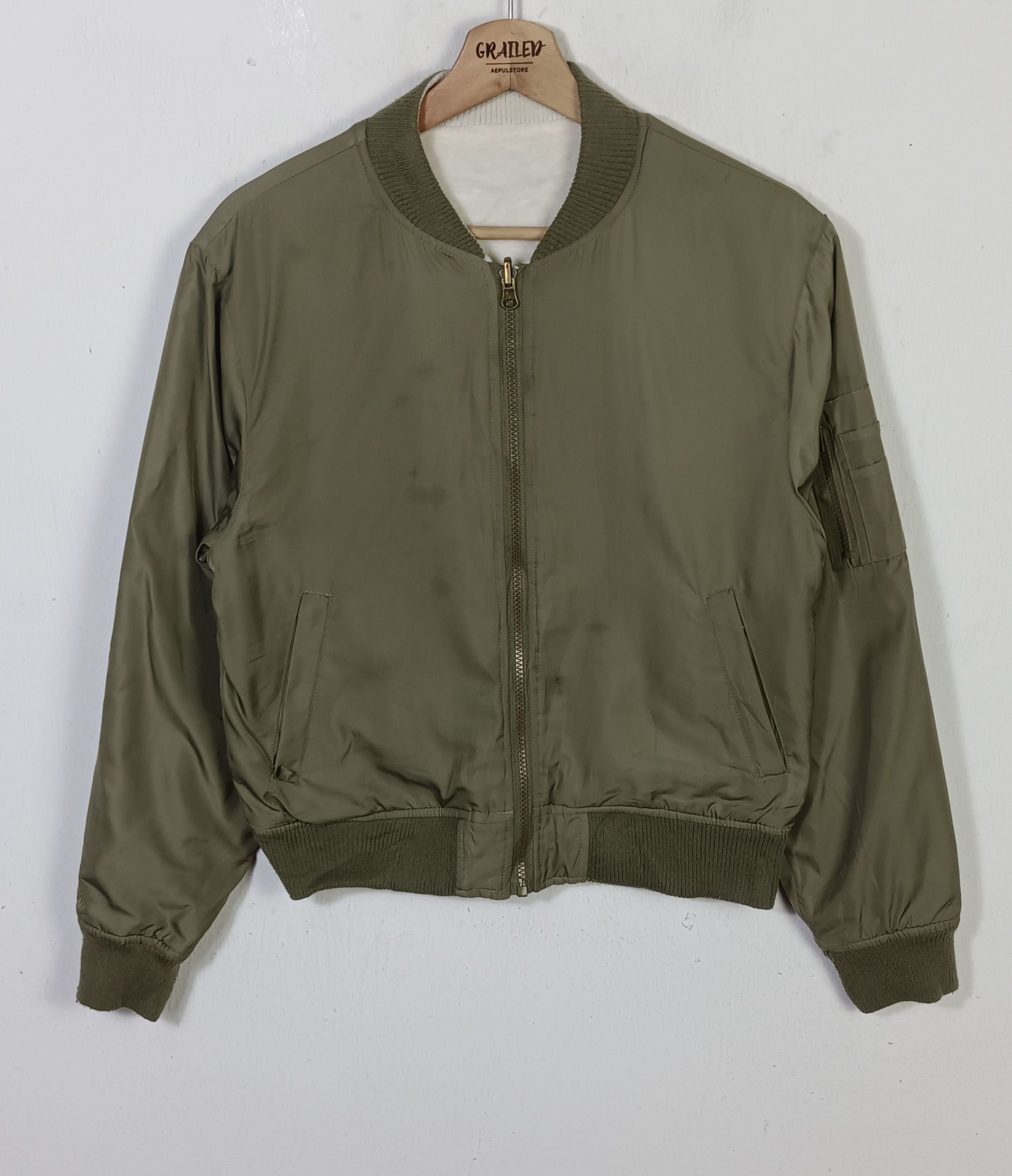 Japanese Brand Reversible🔥 Silver Sue Al Bomber Jacket Size M / US 6-8 / IT 42-44 - 2 Thumbnail
