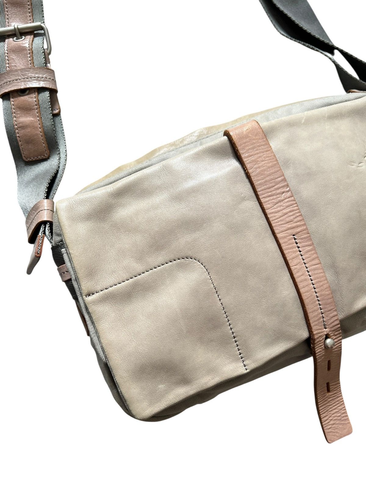 Yohji Yamamoto Yohji Yamamoto Y’SACCS Leather + Canvas Sling Bag Size ONE SIZE - 5 Thumbnail