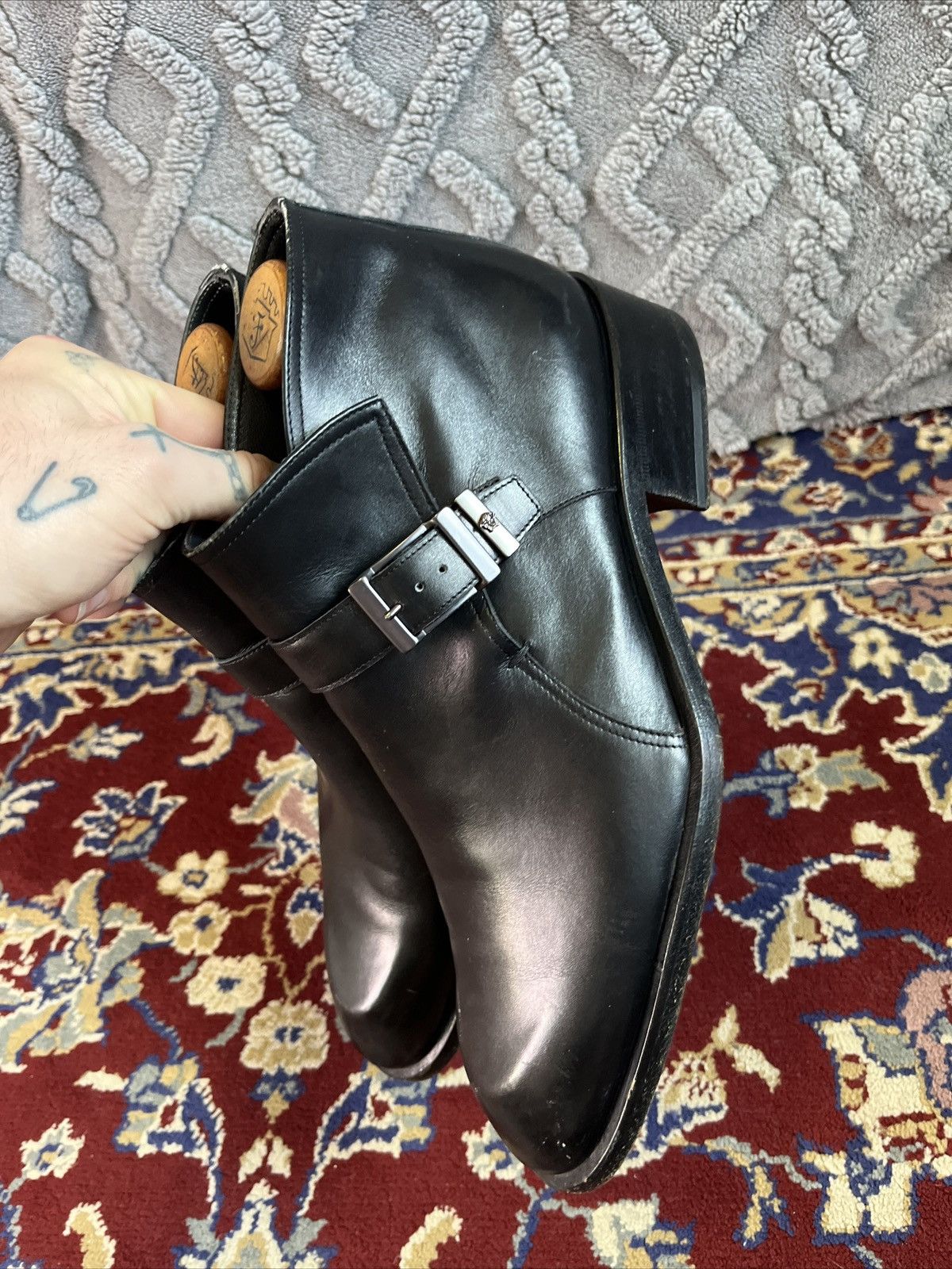 Versace Versace Strapped Buckle Shoes Genuine Leather Retail $995 🔥 Size US 8 / EU 41 - 3 Thumbnail