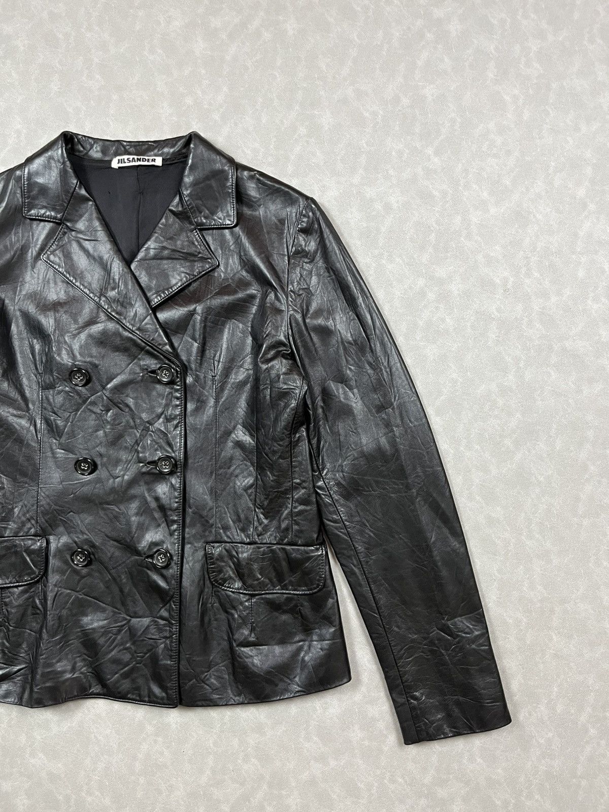 Jil Sander Jil Sander double breasted leather jacket Size S / US 4 / IT 40 - 6 Thumbnail
