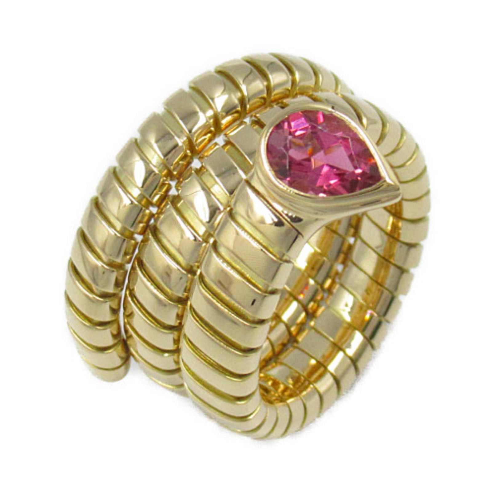 Bvlgari Bvlgari Tubogas Pink Tourmaline Ring K18 (Yellow Gold) Size ONE SIZE - 1 Thumbnail
