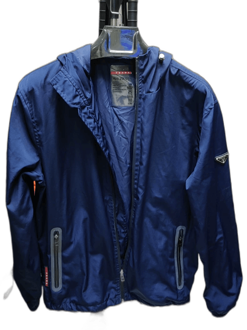 Prada Prada Navy Hooded Jacket Size US L / EU 52-54 / 3 - 1 Thumbnail