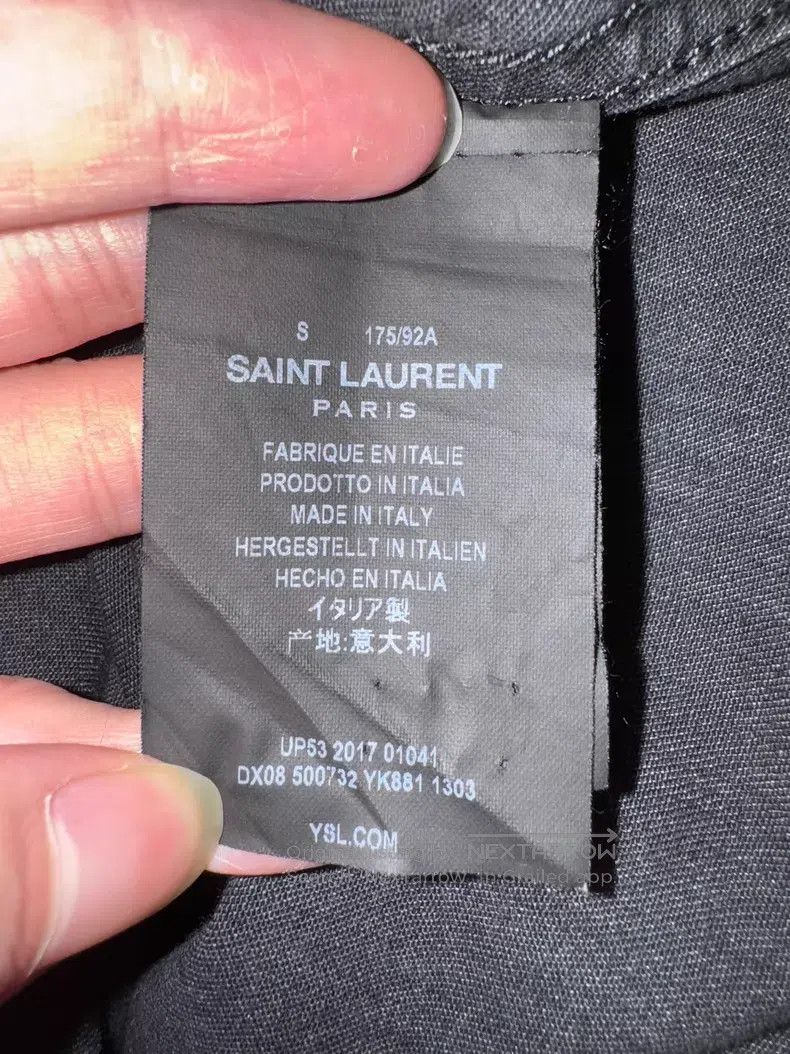 Saint Laurent Paris Saint Laurent Paris Black and Grey Aged Single Pocket Frin Size US S / EU 44-46 / 1 - 7 Thumbnail