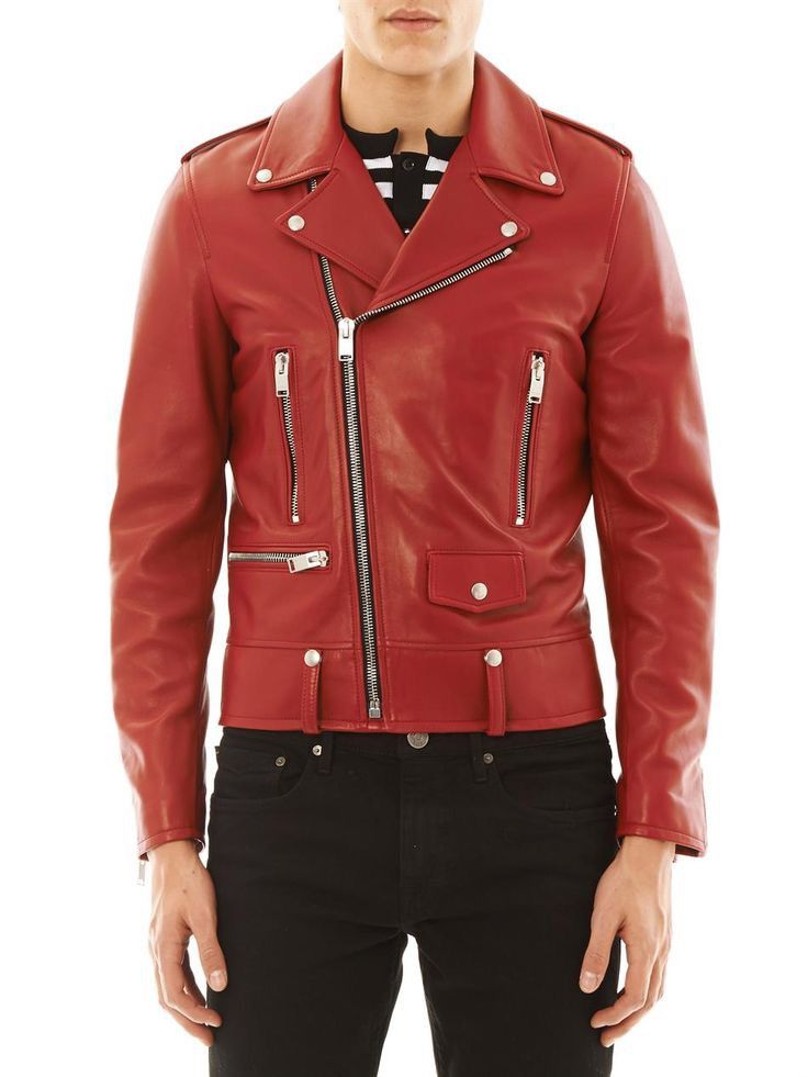 Saint Laurent Paris [50] SS14 Red L01 Lambskin leather jacket Size US M / EU 48-50 / 2 - 3 Thumbnail