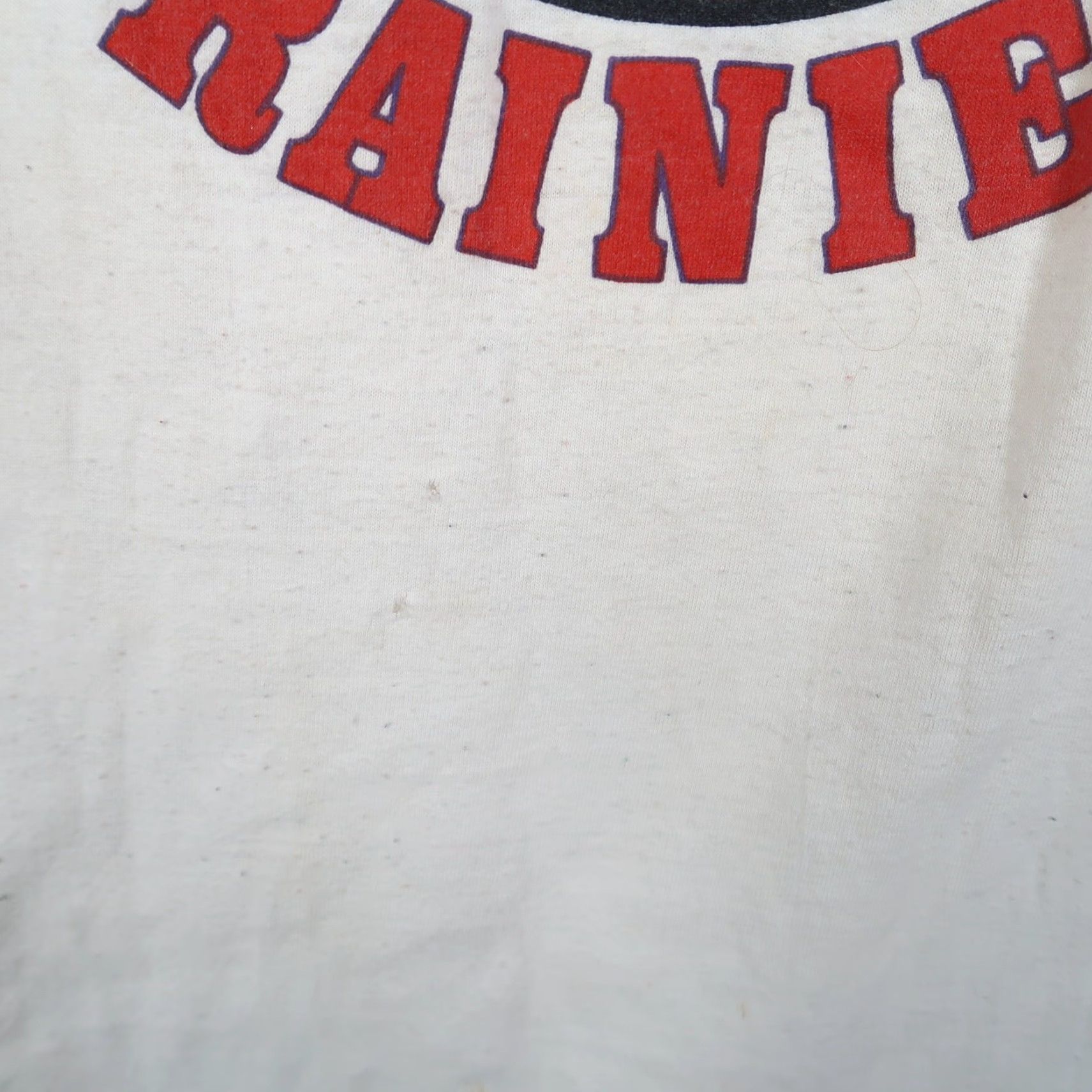 Vintage VINTAGE University of Rainier Raglan T-Shirt Sport-T Single Stitch Beer Men L White 70s 80s Baseball Tee Size US L / EU 52-54 / 3 - 5 Thumbnail