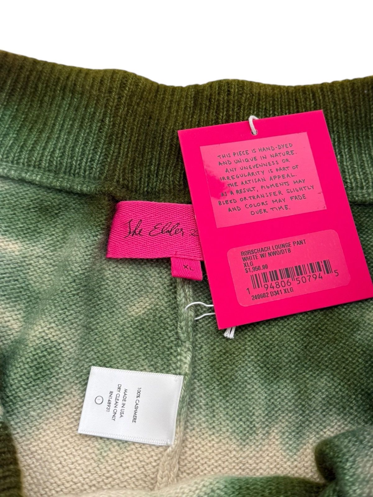 The Elder Statesman $1950 Cashmere Rorschach Tie Dye Lounge Pants Size US 34 / EU 50 - 8 Thumbnail