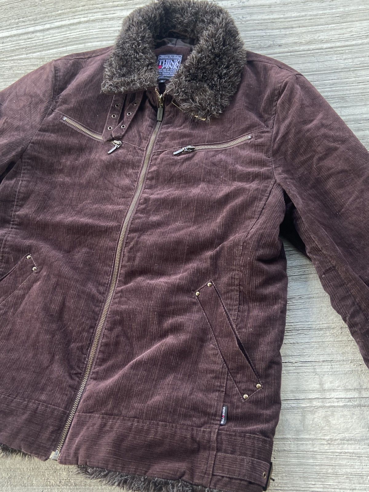 If Six Was Nine Vintage Think Pink Faux Fur Collar Jacket – XL Size US M / EU 48-50 / 2 - 4 Thumbnail