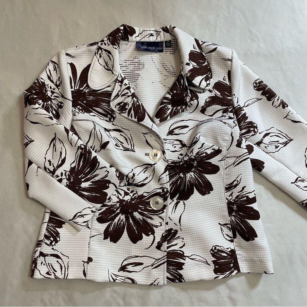 Other New Susan Graver Style Floral Pattern 3/4 Sleeve Jacket Siz Size M / US 6-8 / IT 42-44 - 6 Thumbnail