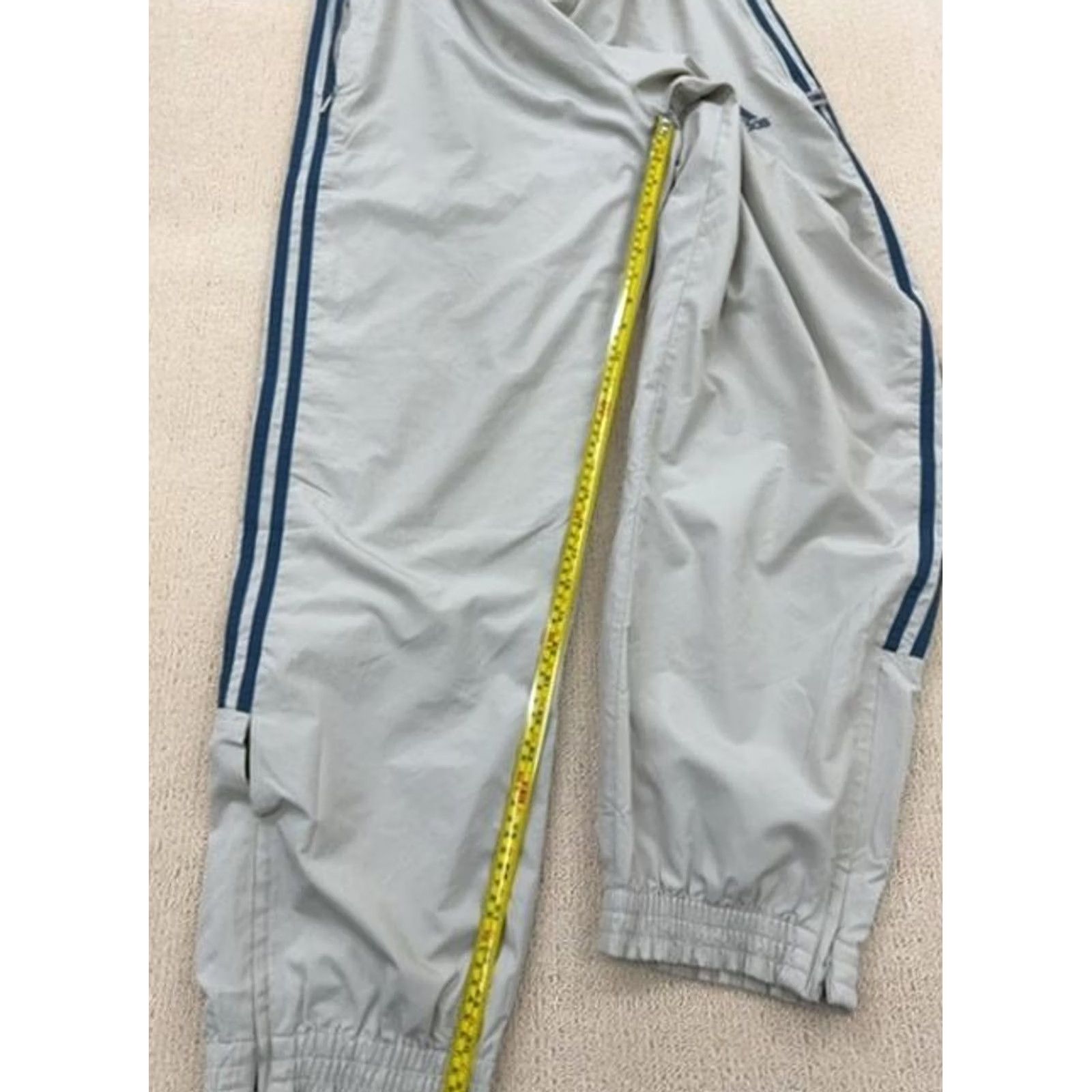Adidas Adidas Track Pants Men L Grey 3-Stripes Open Hem Size 36" / US 14 / IT 50 - 6 Thumbnail