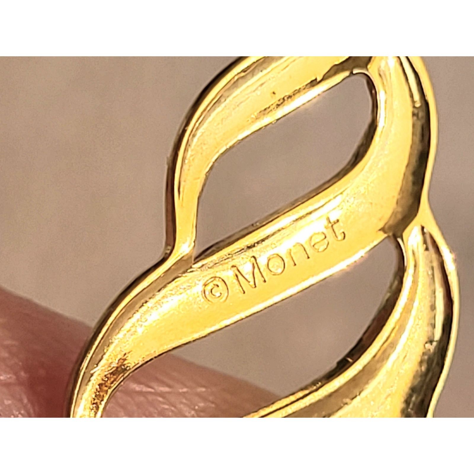 Monet 2 Pairs VTG Monet Gold Earrings Pierced Signed Size ONE SIZE - 3 Thumbnail