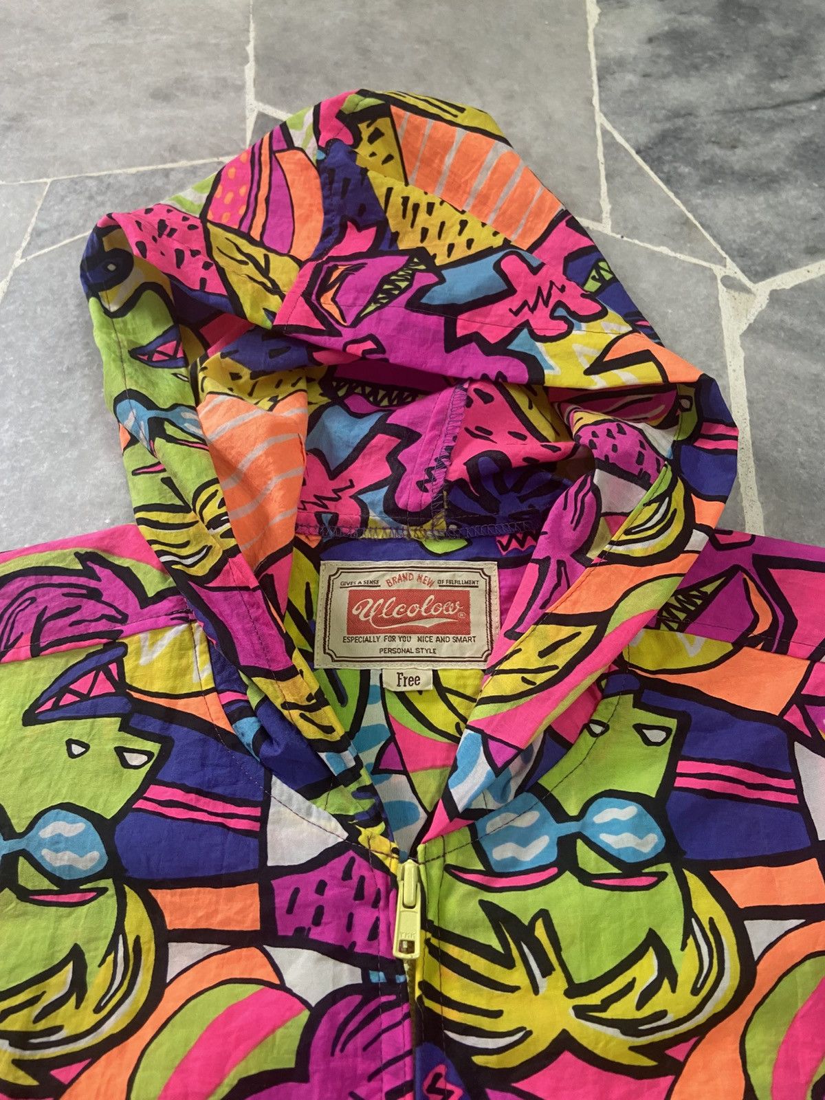 Japanese Brand Vintage Ulcolow Pattern Florescent Surf Jacket Size US M / EU 48-50 / 2 - 8 Thumbnail