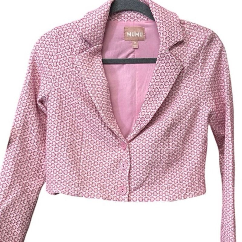 Show Me Your MuMu Show Me Your Mumu Waldorf Jacket Pink Jacquard Blazer M Size M / US 6-8 / IT 42-44 - 1 Thumbnail