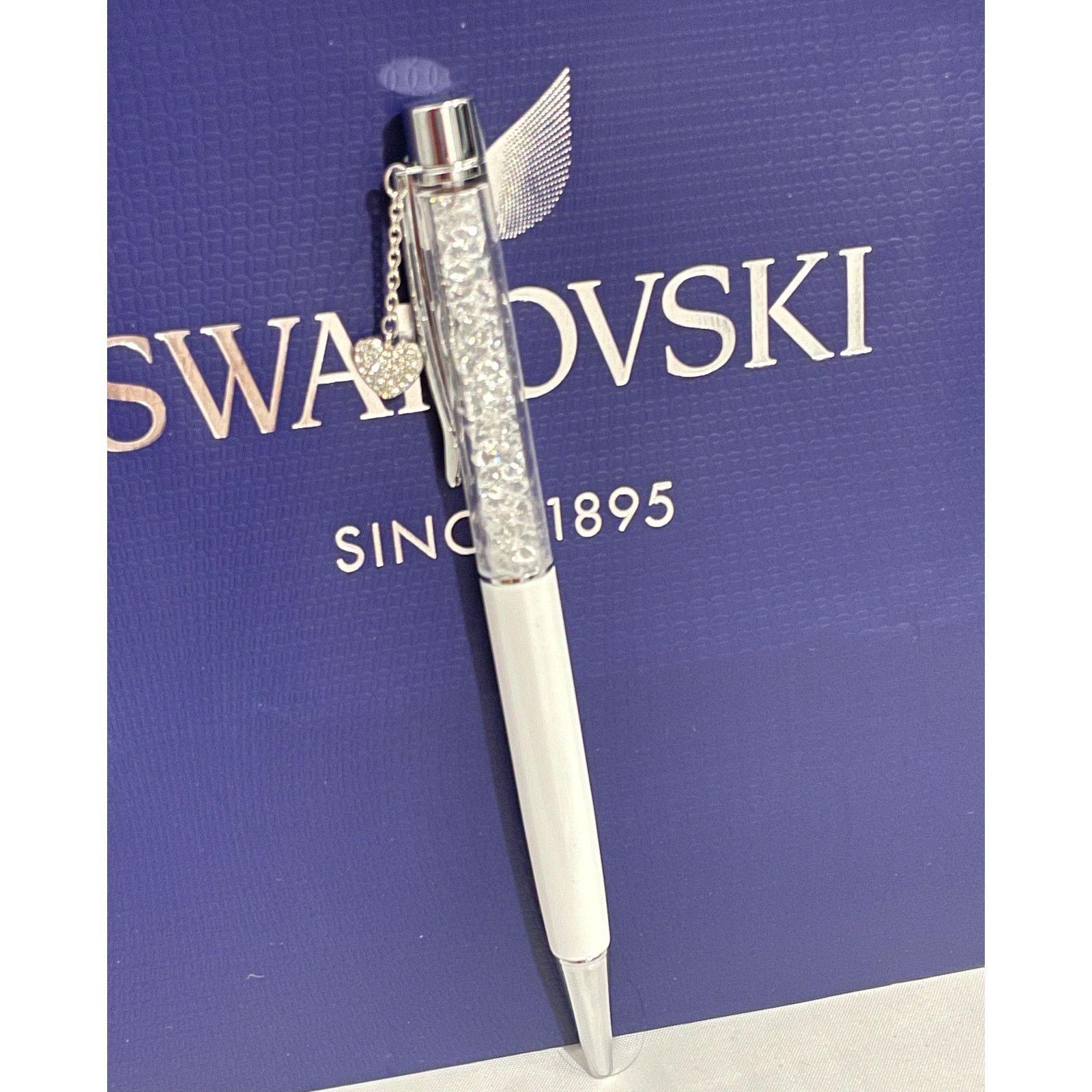 Swarovski Swarovski White Ballpoint Pen dangling heart charm new Size ONE SIZE - 3 Thumbnail
