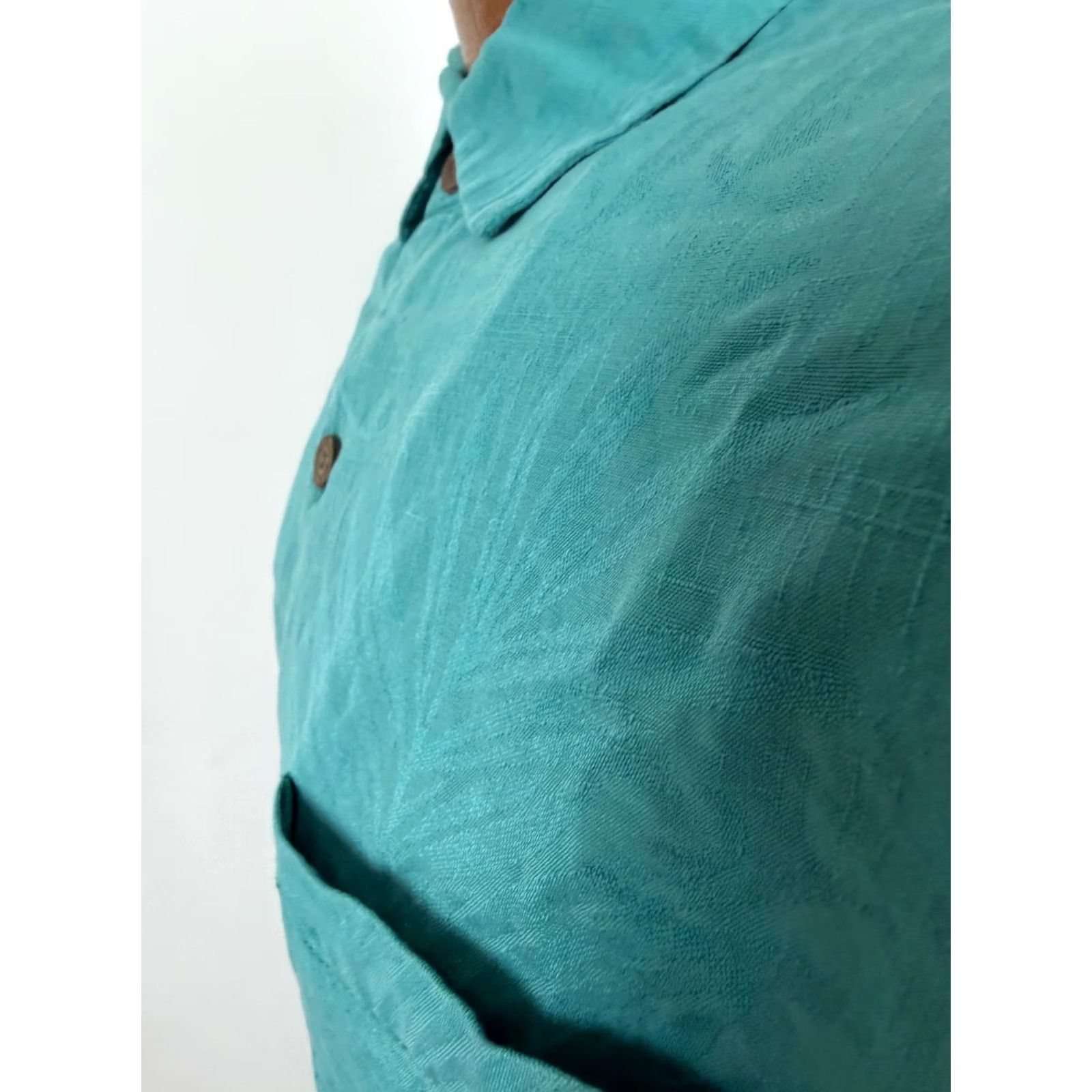 Tommy Bahama VINTAGE Tommy Bahama Shirt Men Medium Palm Frond Silk Jacquard Hawaiian Aloha Minimal Shirt Mens Medium Blue Silk Jacquard Beach Hawaii 90s Size US M / EU 48-50 / 2 - 6 Thumbnail