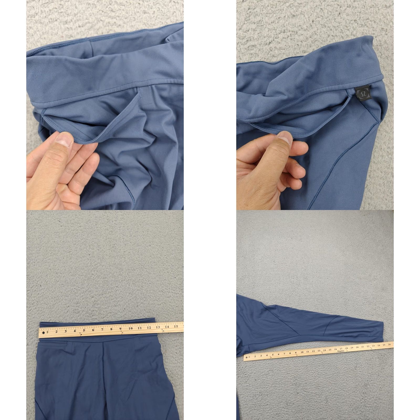Lululemon Lululemon Womens 8 Blue Running Leggings Zip Ankle Pocket Athletic Gym Pants N/ A Size 30" / US 8 / IT 44 - 9 Thumbnail