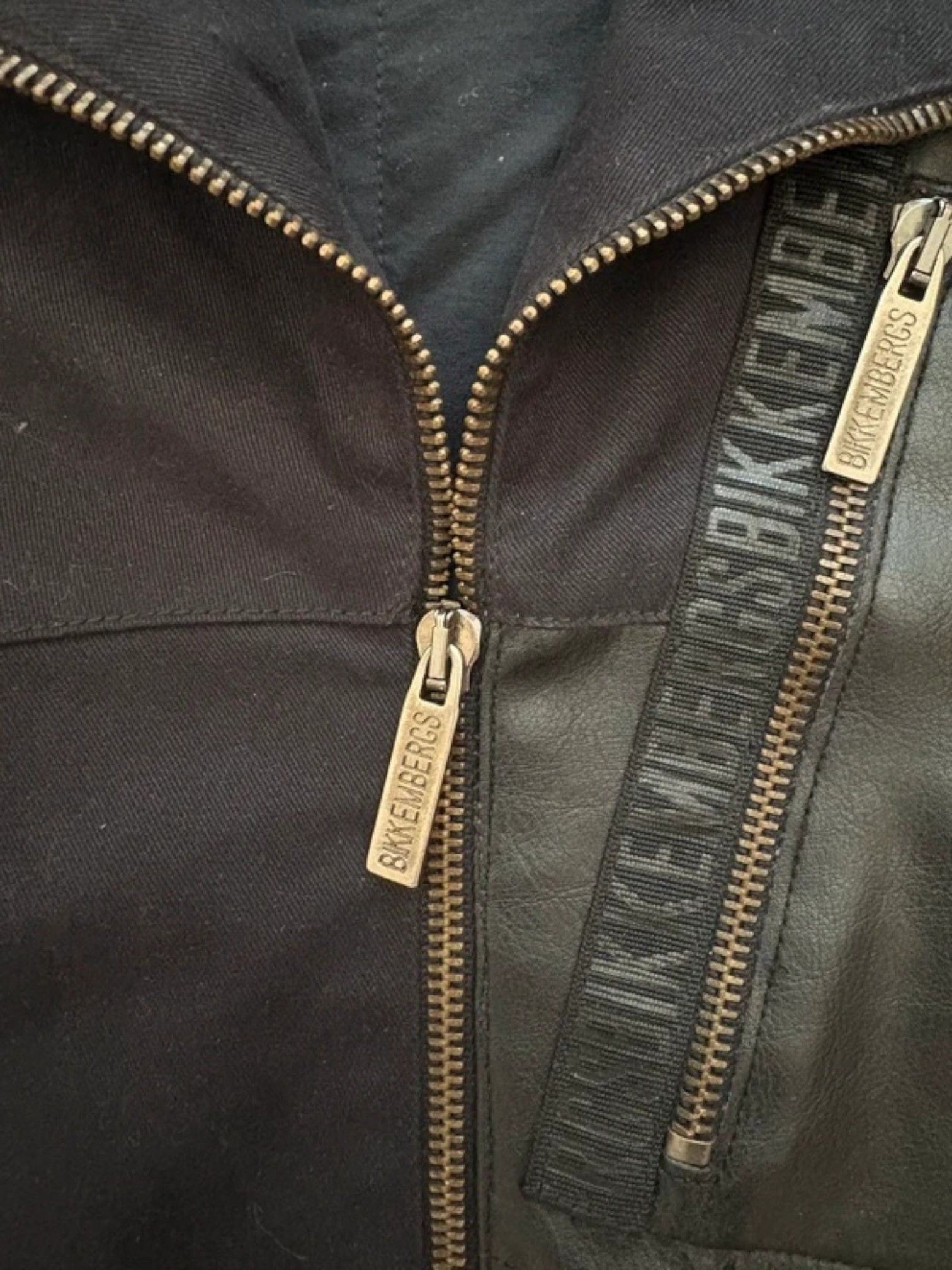 Dirk Bikkembergs Bikkembergs Panelled Zip Jacket Leather Knit Sleeves Size US M / EU 48-50 / 2 - 5 Thumbnail