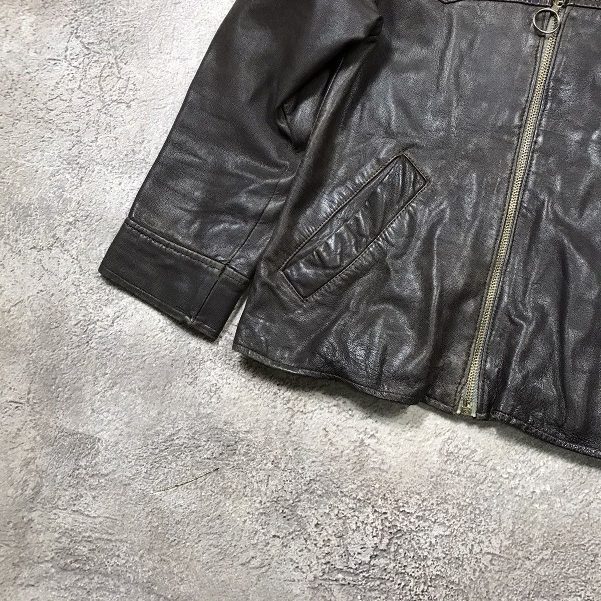 Vintage Vintage Y2K Faded Black Leather Jacket Grunge Streetwear M Size M / US 6-8 / IT 42-44 - 4 Thumbnail