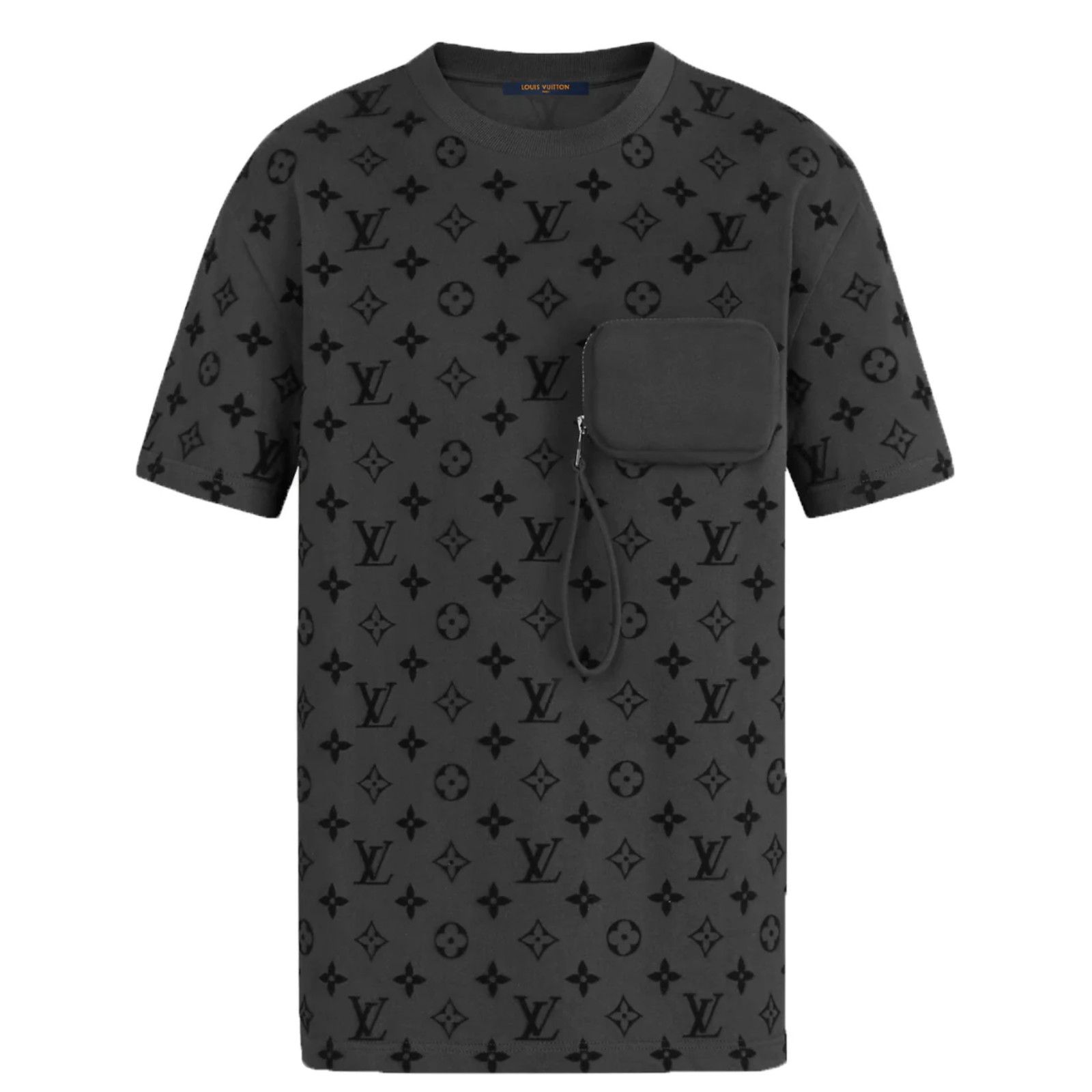 Louis Vuitton Louis Vuitton SS20 Velvet Monogram Black Logo Zip Pocket Size US M / EU 48-50 / 2 - 1 Thumbnail