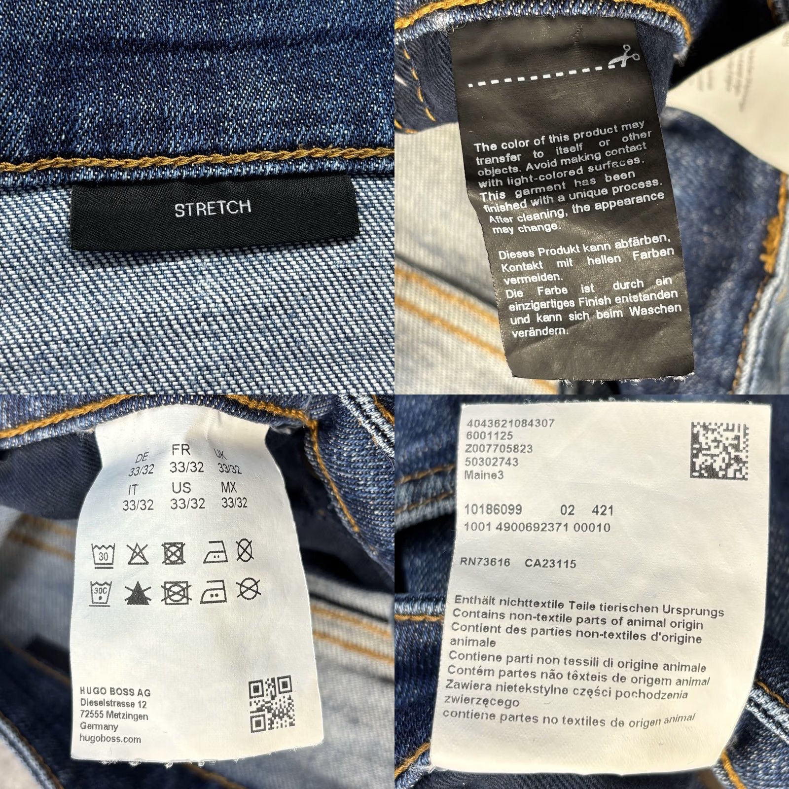 Hugo Boss HUGO BOSS Maine3 Stretch Jeans Blue W33 L32 Men’s Zip Fly 5-Pocket Denim Regular Vintage: No Size US 33 - 9 Thumbnail