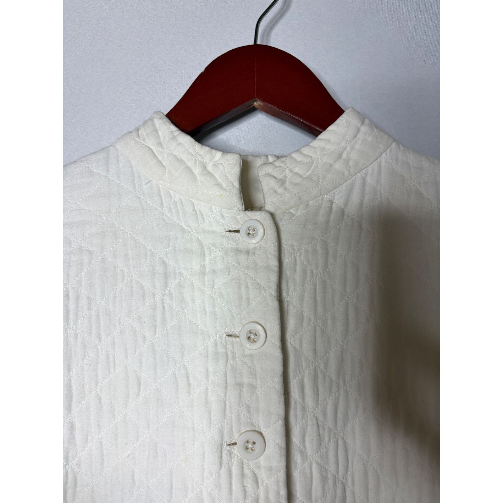 Other Egg Trafing London Cream Cotton Quilted Garden Jacket Size S / US 4 / IT 40 - 6 Thumbnail
