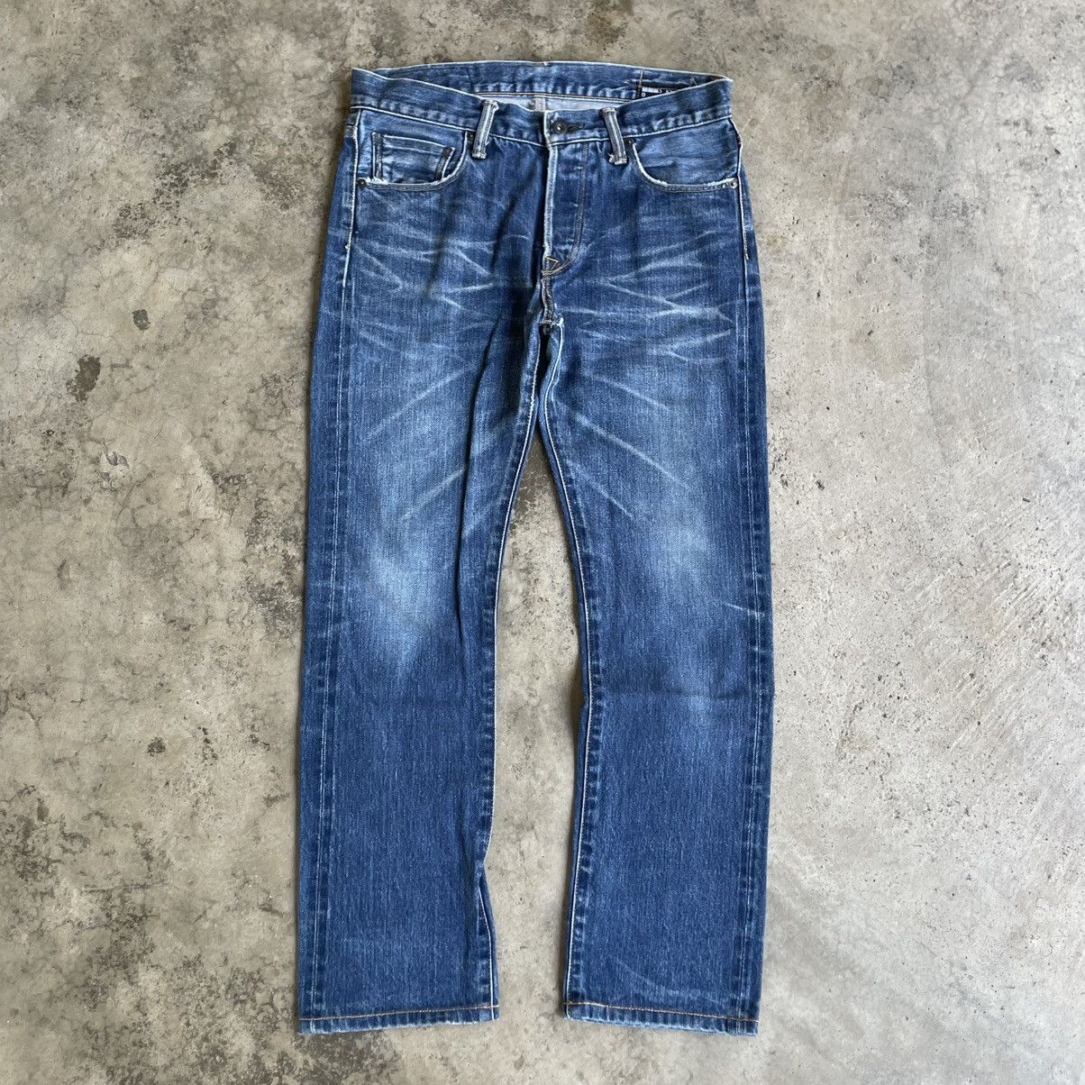KURO 🔥🇯🇵KURO Japan Blue Denim Distress Selvedge Denim Jeans Size US 31 - 1 Thumbnail