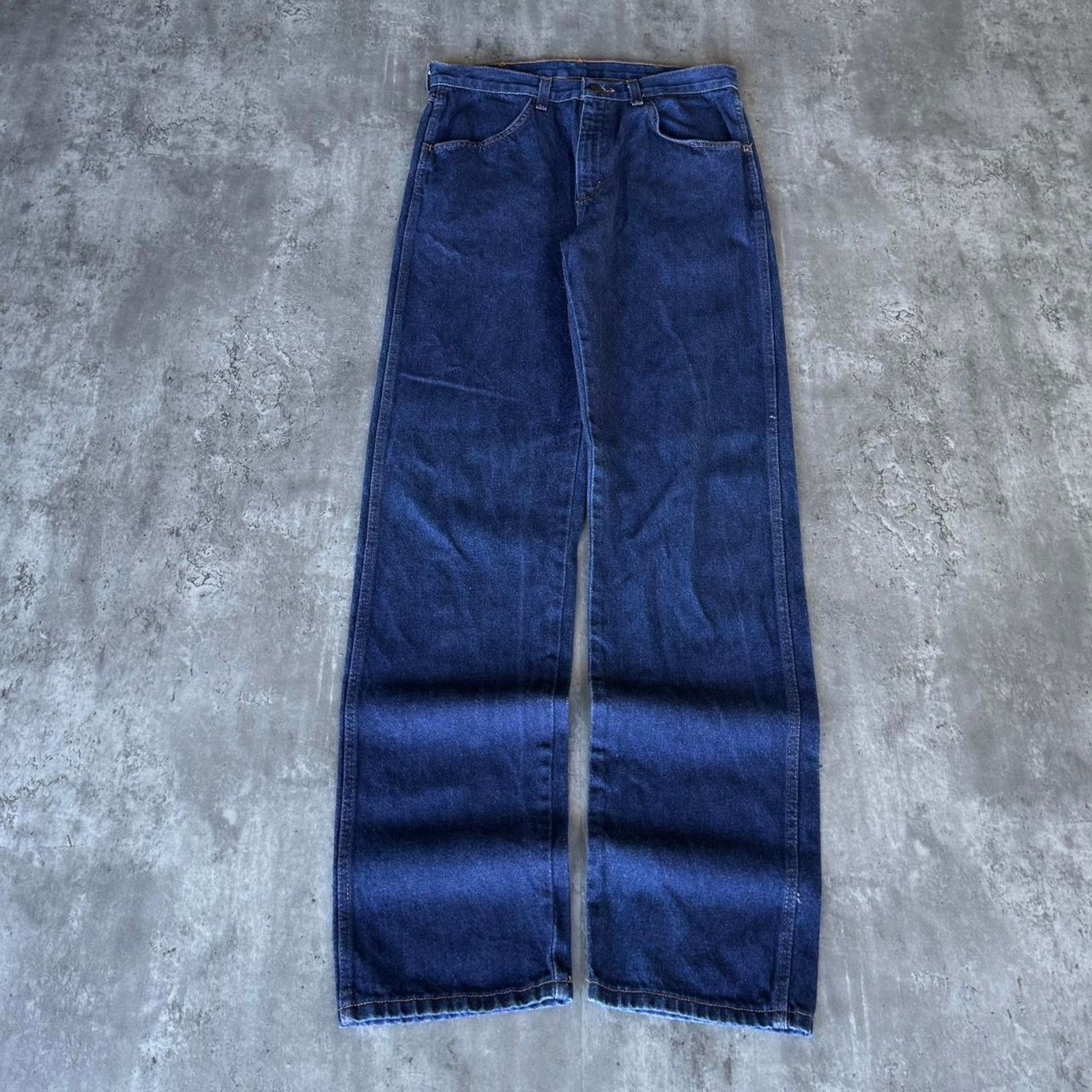 Japanese Brand × Vintage Vintage Y2K Rustler Dark Wash Essential Stacked Denim Jeans Size US 31 - 2 Thumbnail
