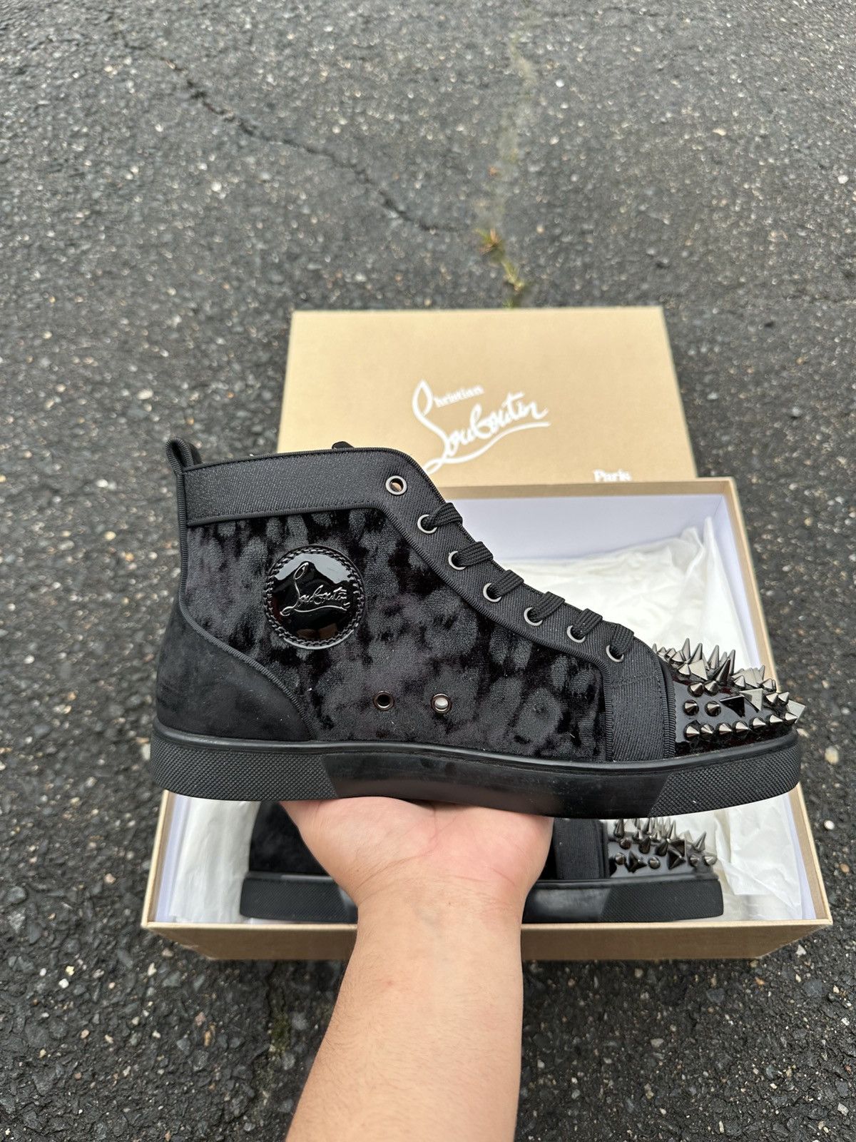Christian Louboutin Christian Louboutin High Top Sneaker All Black Size US 9.5 / EU 42-43 - 12 Thumbnail