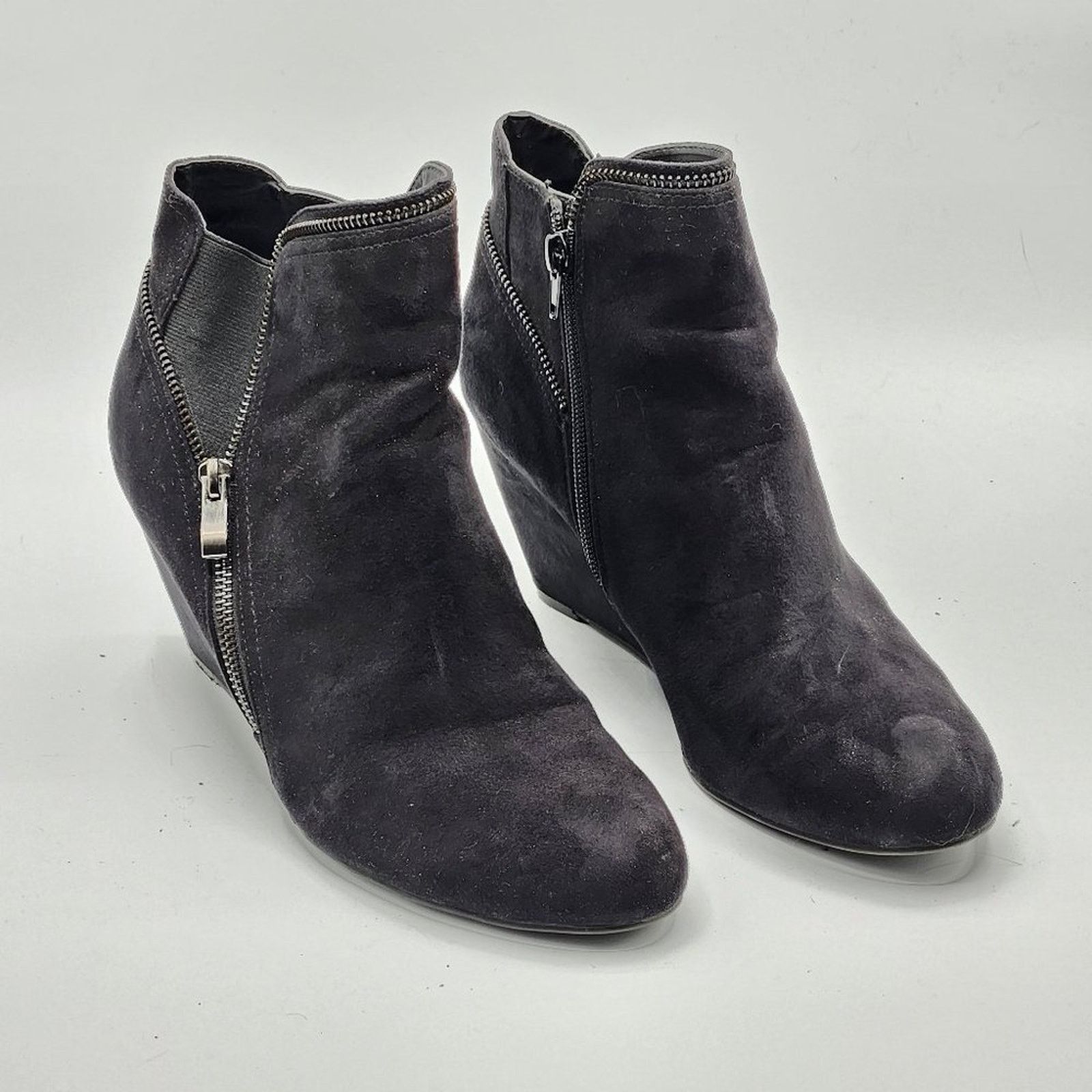 Indigo Black Suede Wedge Ankle Boot by Indigo Rd. Size US 10 / IT 40 - 1 Thumbnail