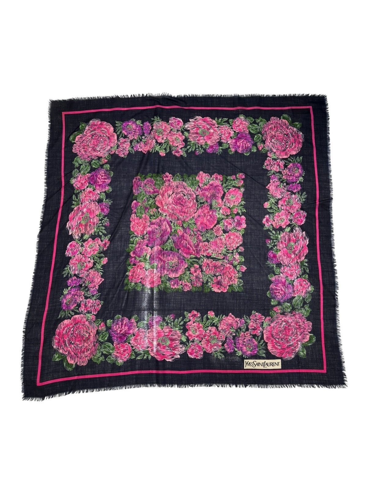Yves Saint Laurent 🔥YVES SAINT LAURENT FLORAL SCARF Size ONE SIZE - 4 Thumbnail