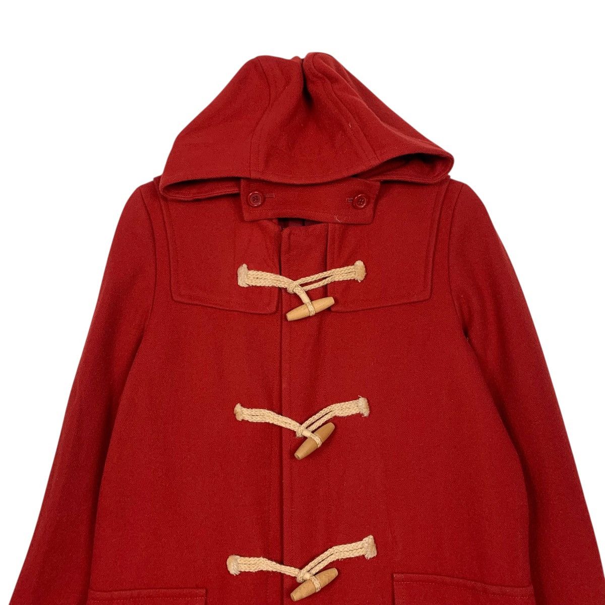 Japanese Brand Ined Red Duffle Coat Size M / US 6-8 / IT 42-44 - 2 Thumbnail