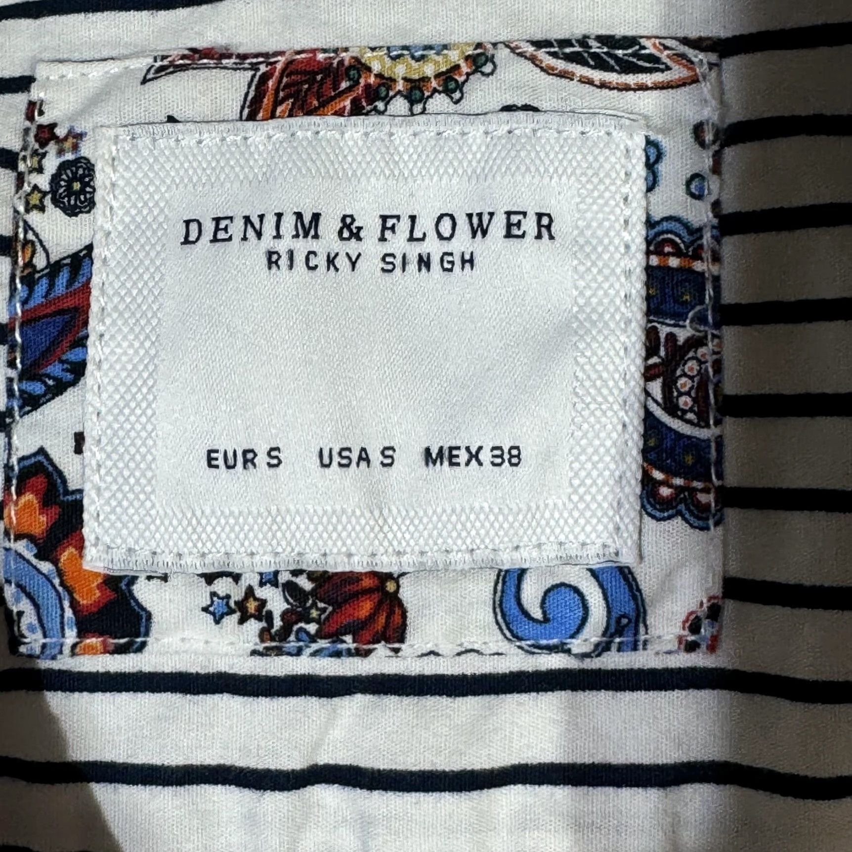 Vintage Denim & Flower Shirt Mens Small Pink Blue Short Sleeve Button-Down Casual Modern Size US S / EU 44-46 / 1 - 7 Thumbnail