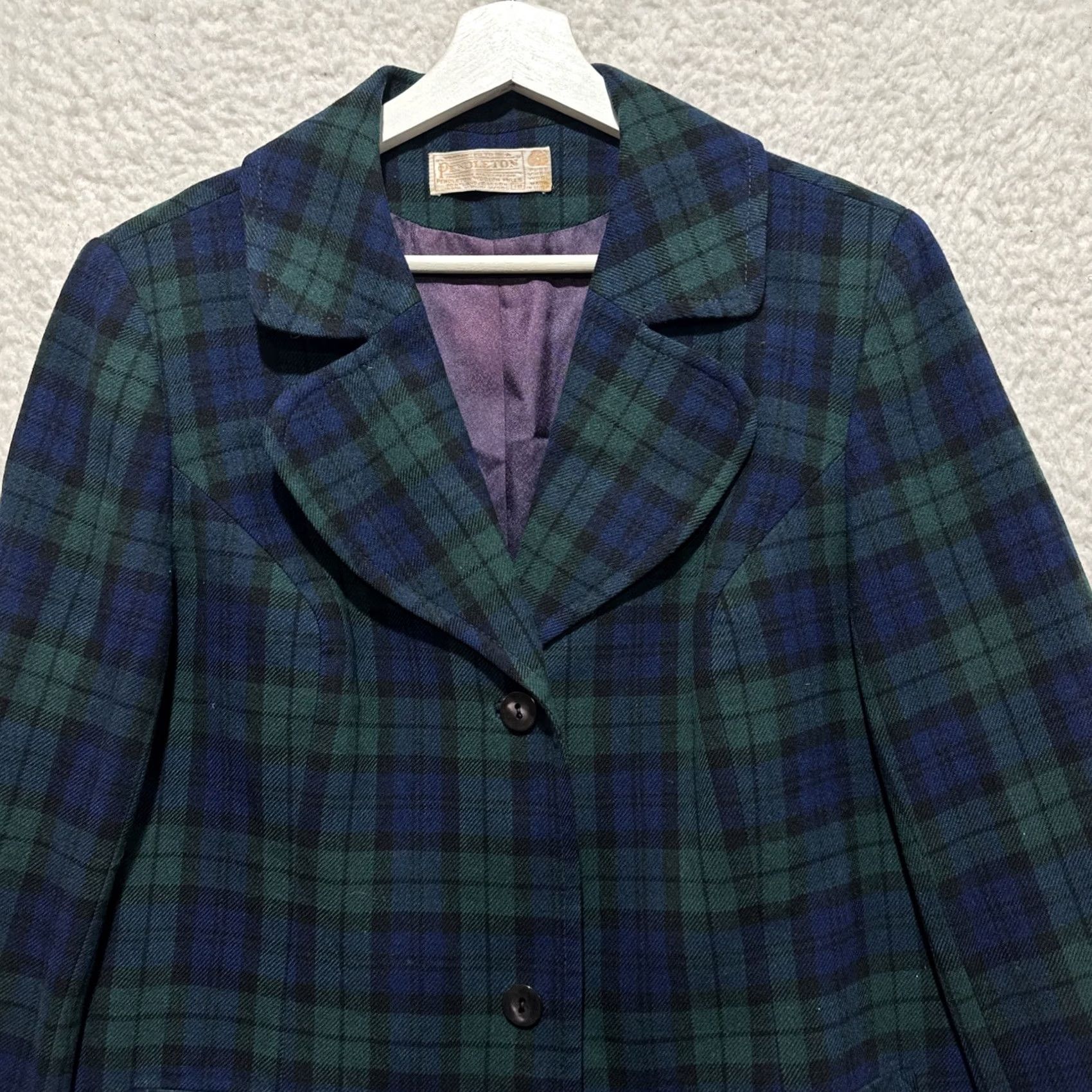 Pendleton VINTAGE Pendleton Blazer Jacket Women Size 18 Virgin Wool Green Tartan Plaid Blazer Women Plus 18 Wool Pattern Plaid Jacket Mens? Size XXL / US 16-18 / IT 52-54 - 4 Thumbnail