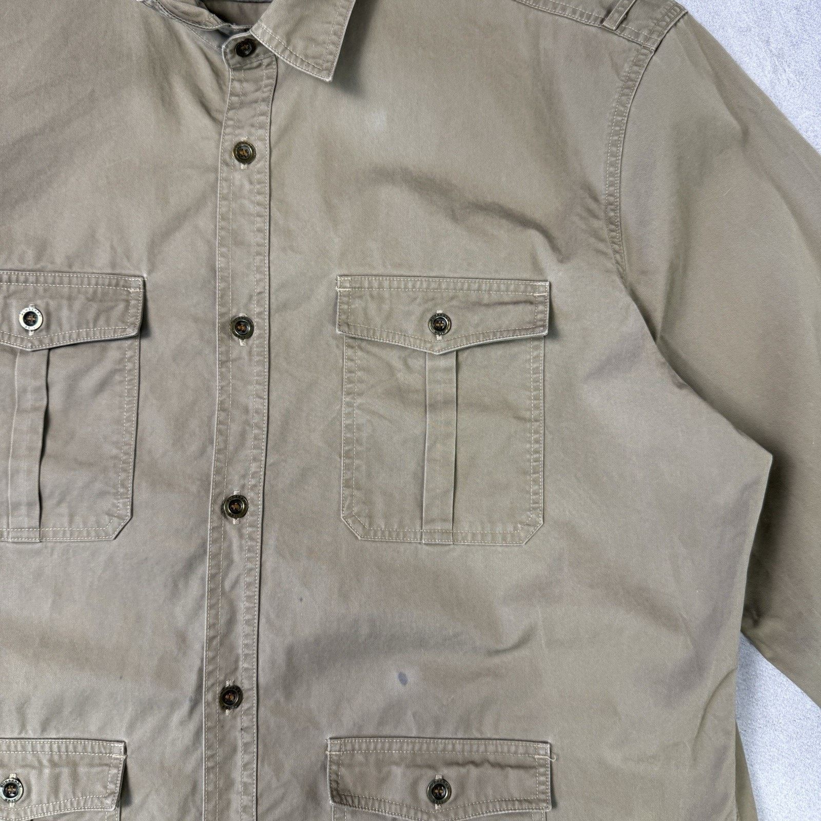 Burberry Vintage Burberry Brit Men Button Up Shirt Cargo Size L Beige Size US L / EU 52-54 / 3 - 8 Thumbnail