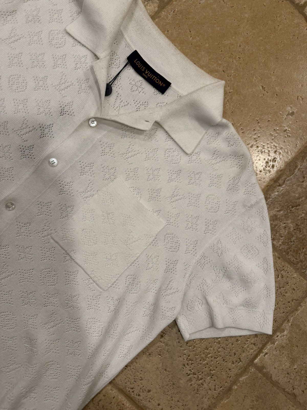 Louis Vuitton Louis Vuitton Monogram Pointelle White Short-Sleeved Shirt Size US XS / EU 42 / 0 - 10 Thumbnail
