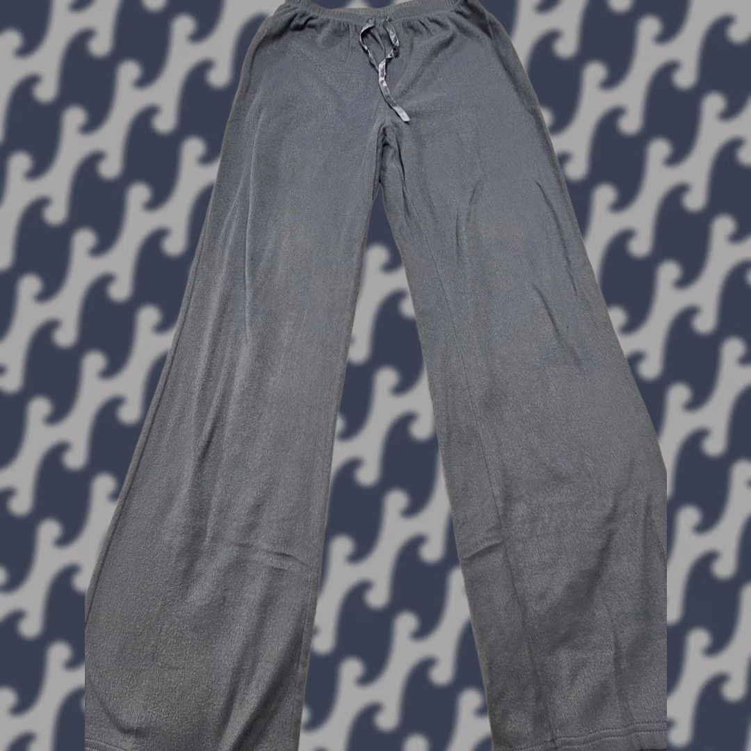 Croft & Barrow VINTAGE Croft & Barrow Intimates Pajama Set Women XS Charcoal Grey Striped Fleece Warm Winter Fall Spring Womens Size ONE SIZE - 1 Thumbnail