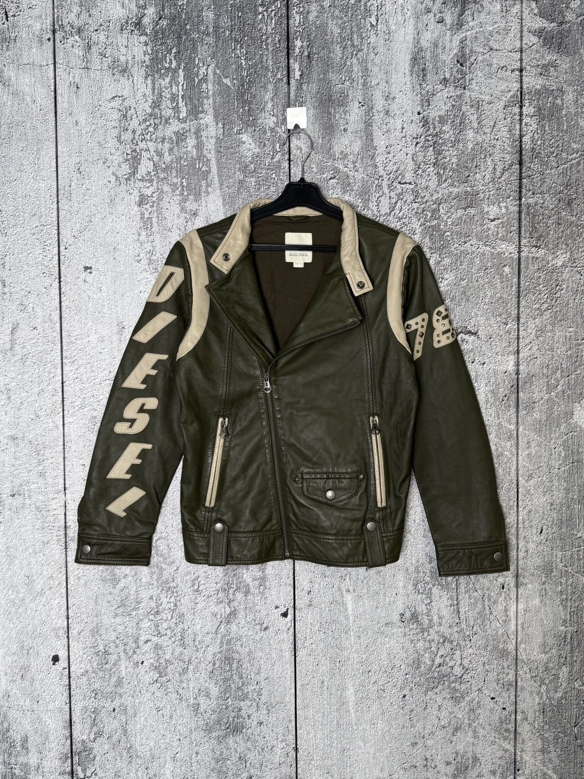 Diesel Vintage Diesel Leather Biker Jacket Big Logo Moto Racing Size L / US 10 / IT 46 - 1 Thumbnail