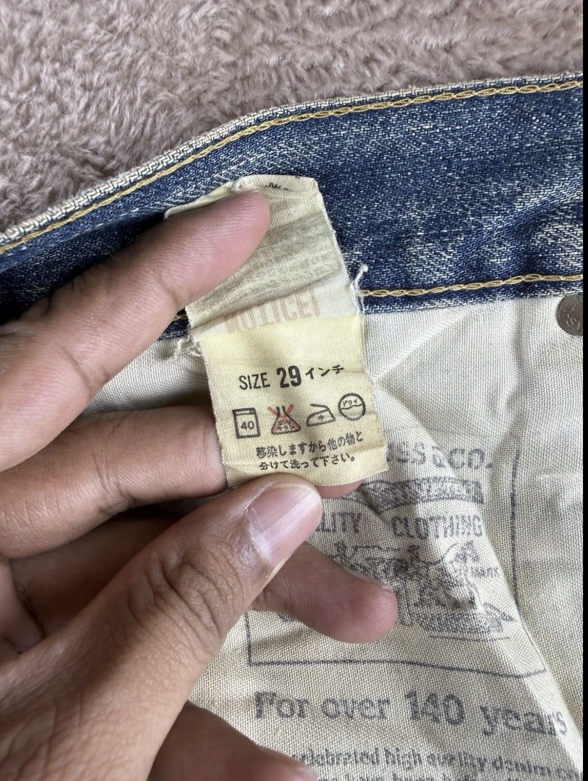 Levi's Vintage 90s Levi’s 701XX Big E Japan Made Buckle Back Size US 30 / EU 46 - 15 Thumbnail
