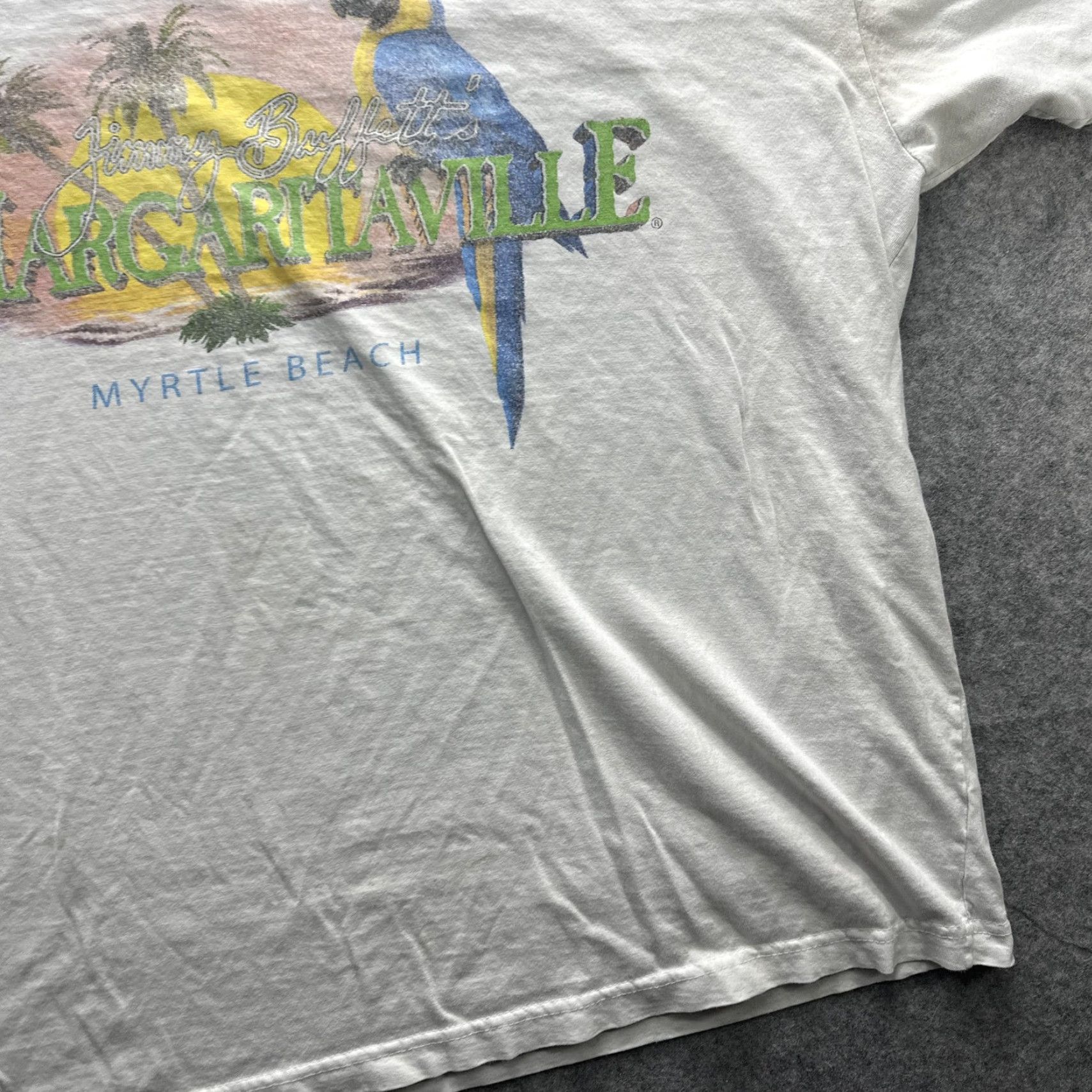 Vintage Margaritaville Shirt Mens XL White Parrot Graphic Tee Myrtle Beach Tee Shirt Graphic Print Crew Neck Short Sleeve Size US XXL / EU 58 / 5 - 6 Thumbnail