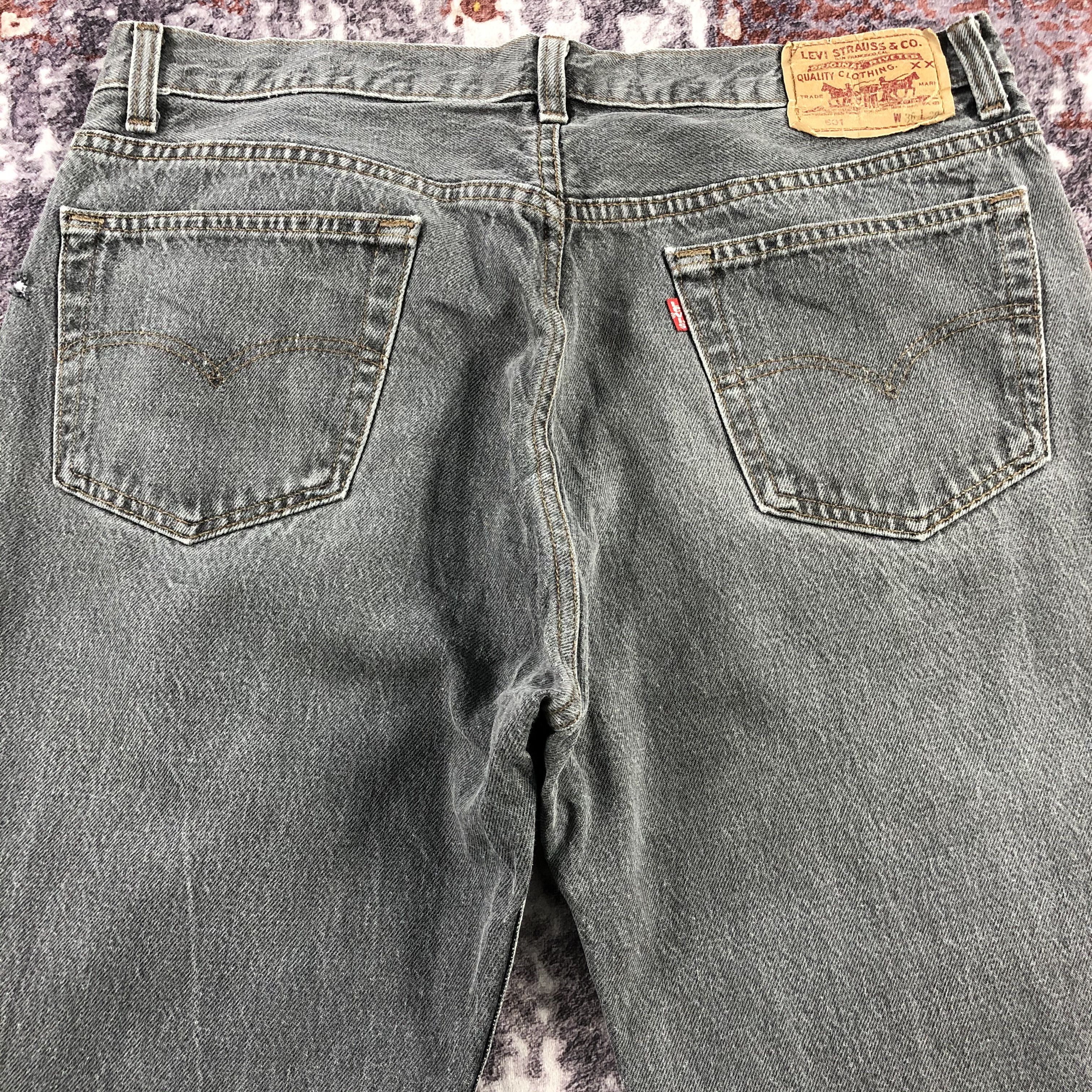 Levi's × Vintage Vintage 90s Levis 501 Faded Black Jeans-JM2836 Size US 35 - 4 Thumbnail