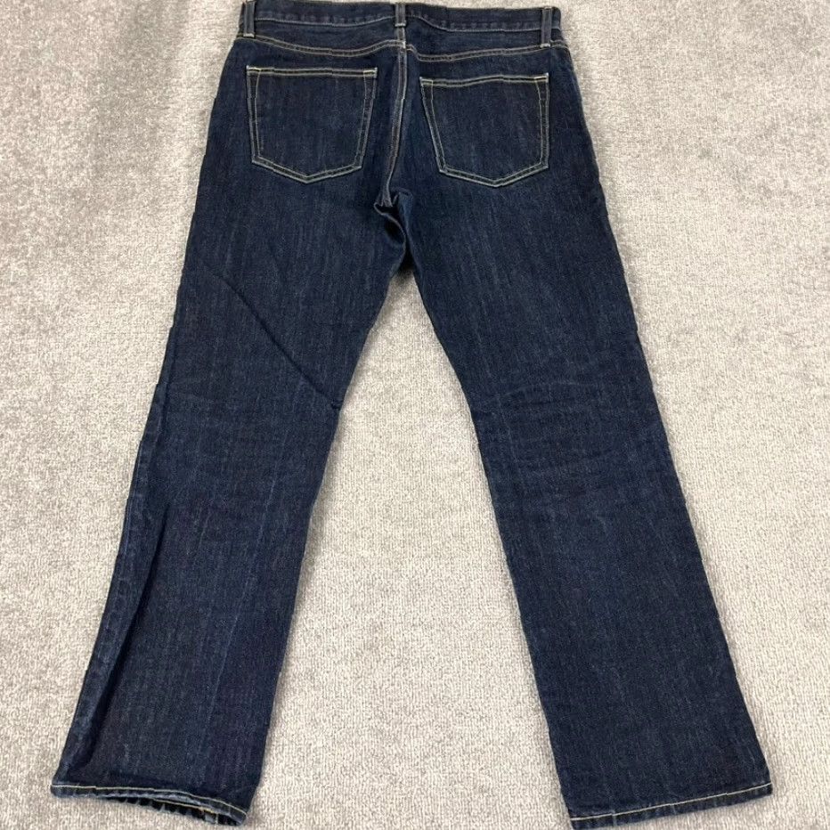Uniqlo UNIQLO Jeans Mens 33 x 32 Regular Dark Blue Denim Straight 5-Pocket Mens Size US 33 - 2 Thumbnail