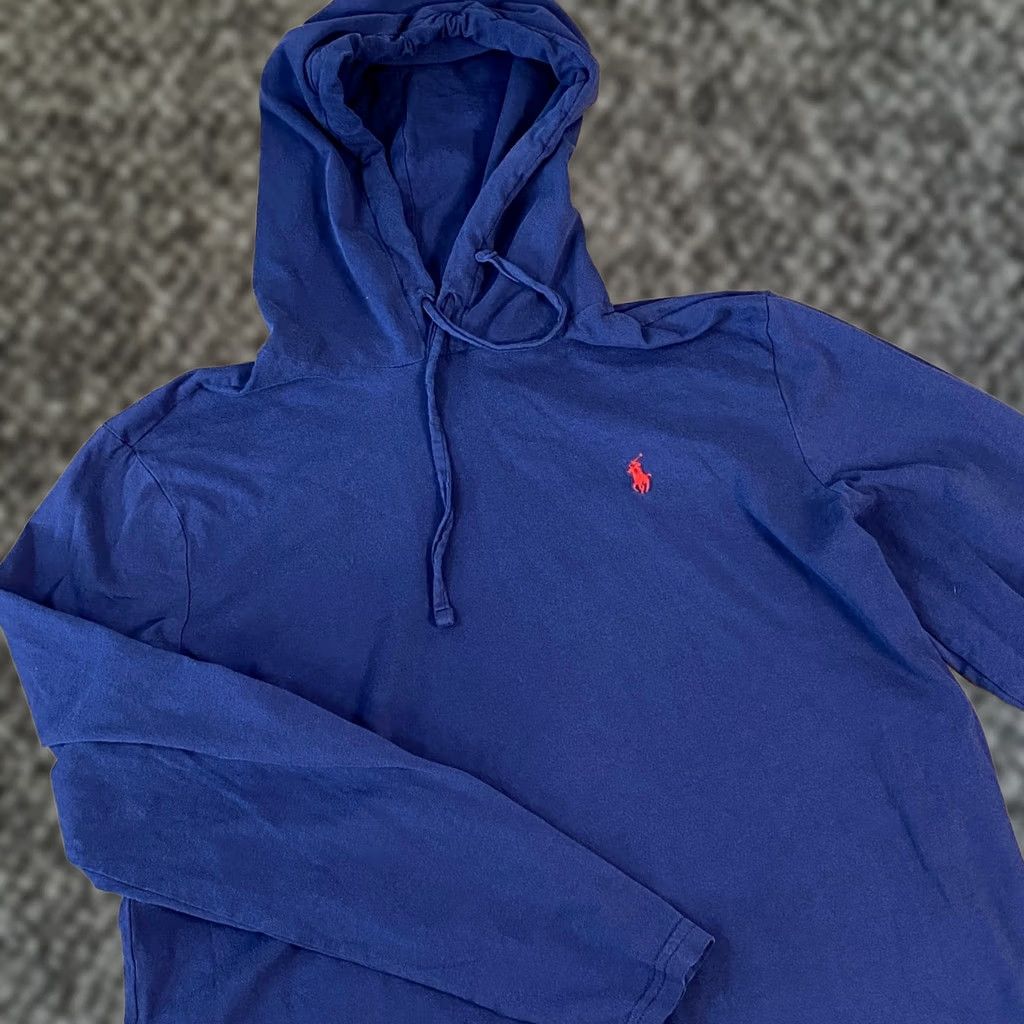 Polo Ralph Lauren Polo Ralph Lauren Hooded T-Shirt Mens M Navy Blue Cotton Heritage Casual Hoodie Size US M / EU 48-50 / 2 - 1 Thumbnail